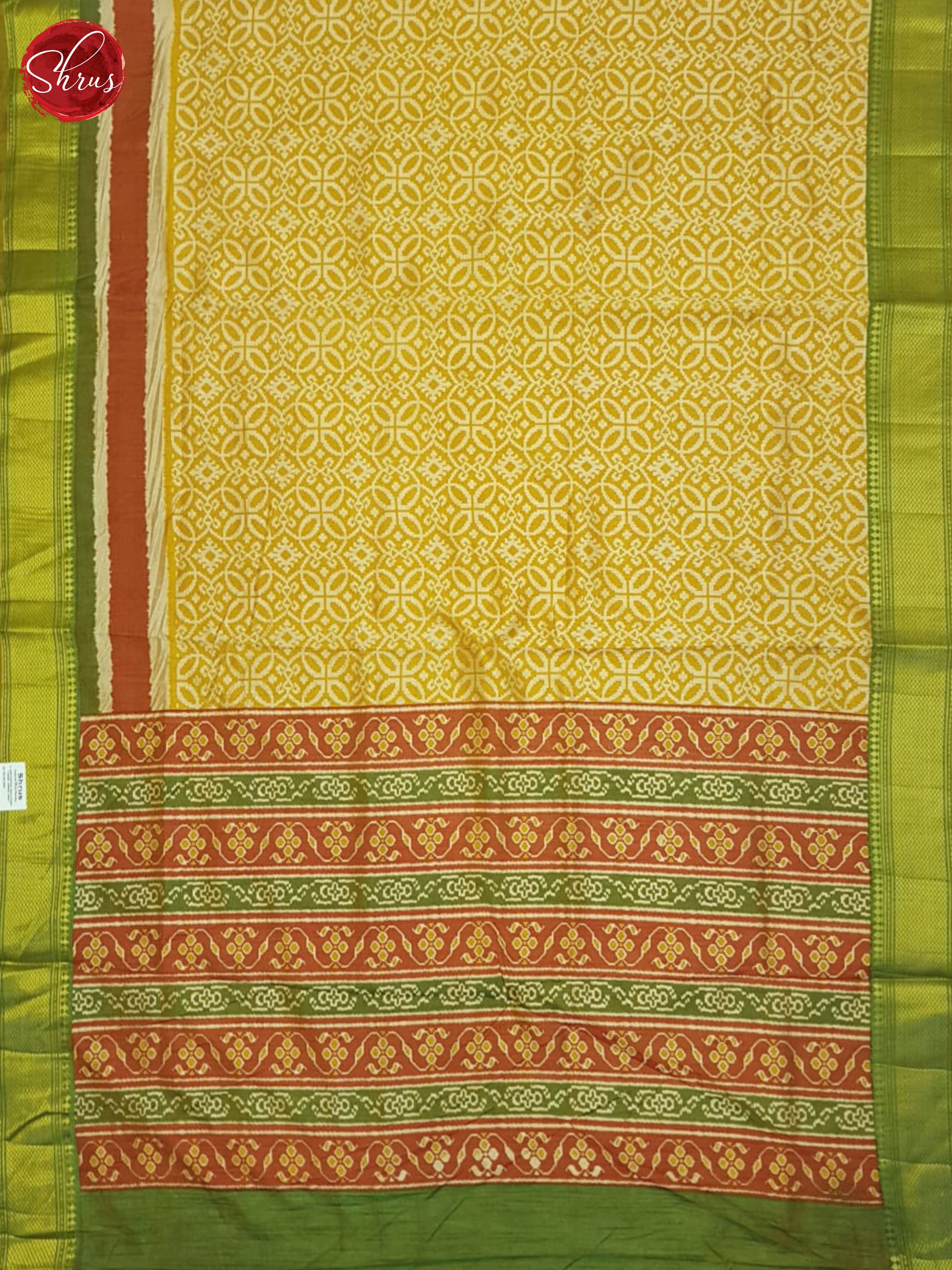 Mustard And Green- Semi Patola Saree - Shop on ShrusEternity.com