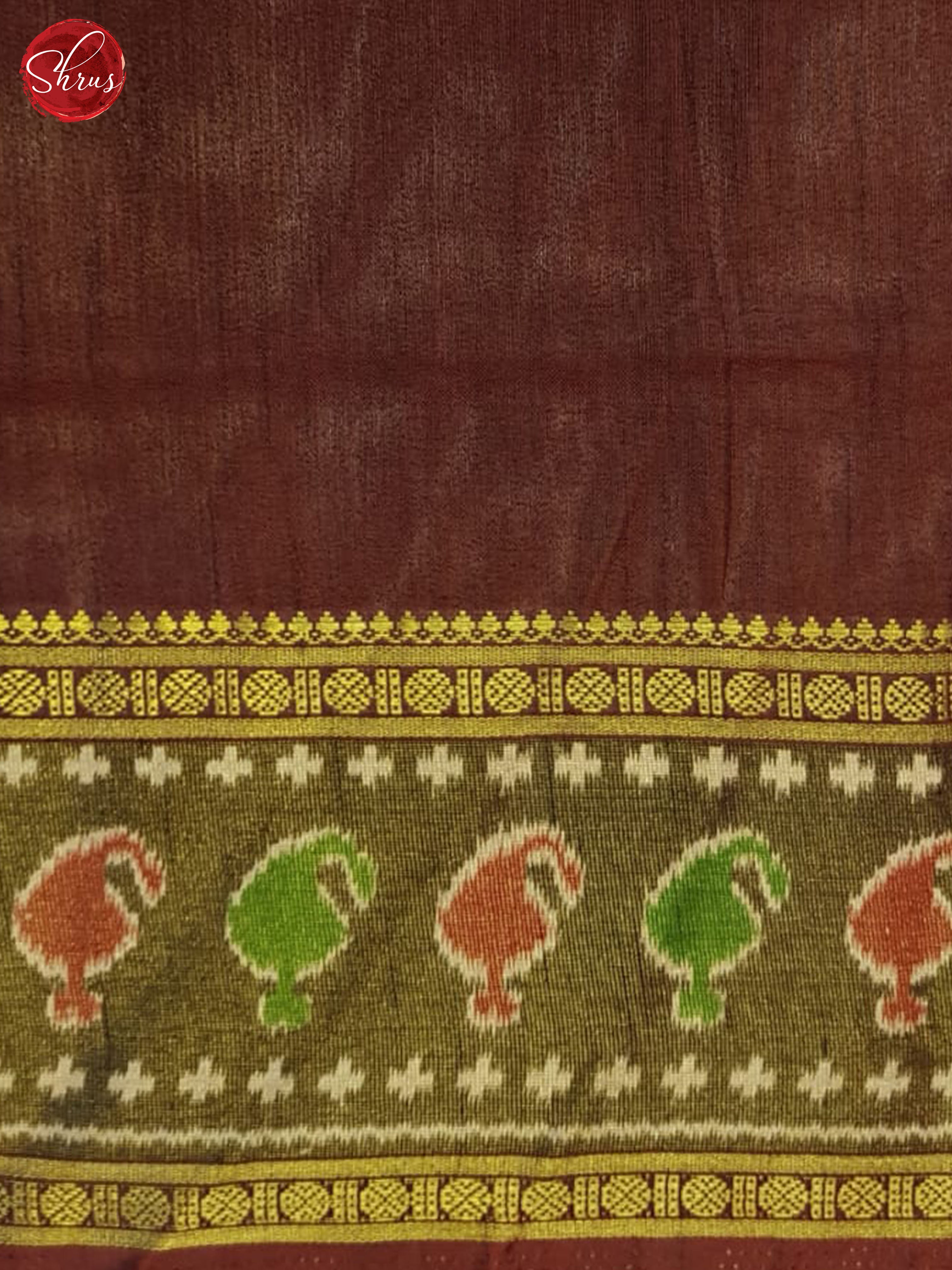 Red And Brown- Semi Patola Saree - Shop on ShrusEternity.com