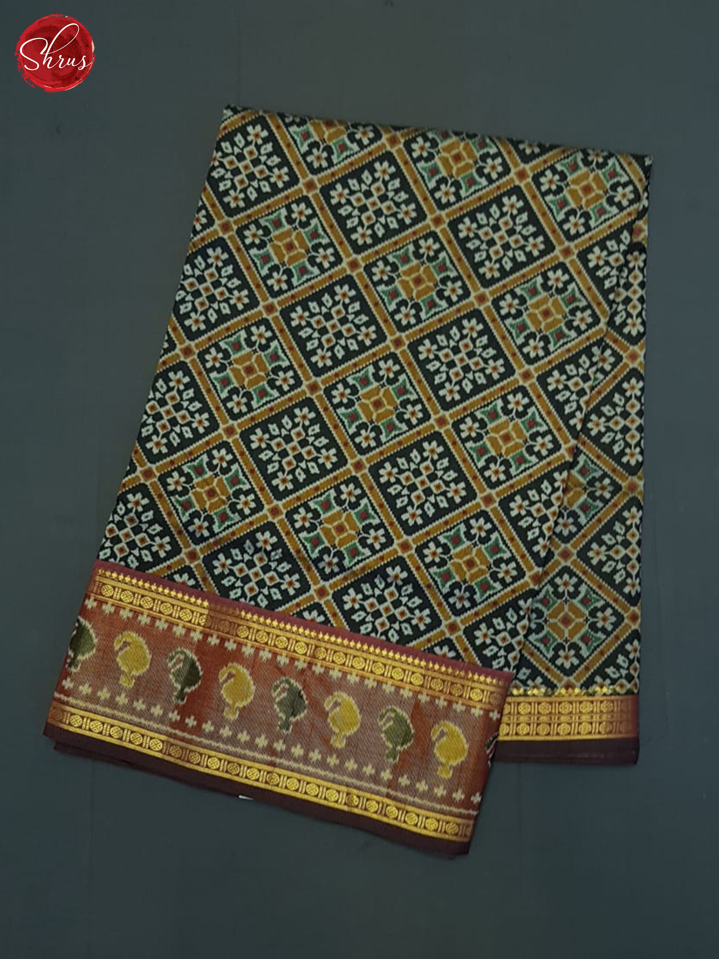 Black And Maroon- Semi Patola Saree - Shop on ShrusEternity.com