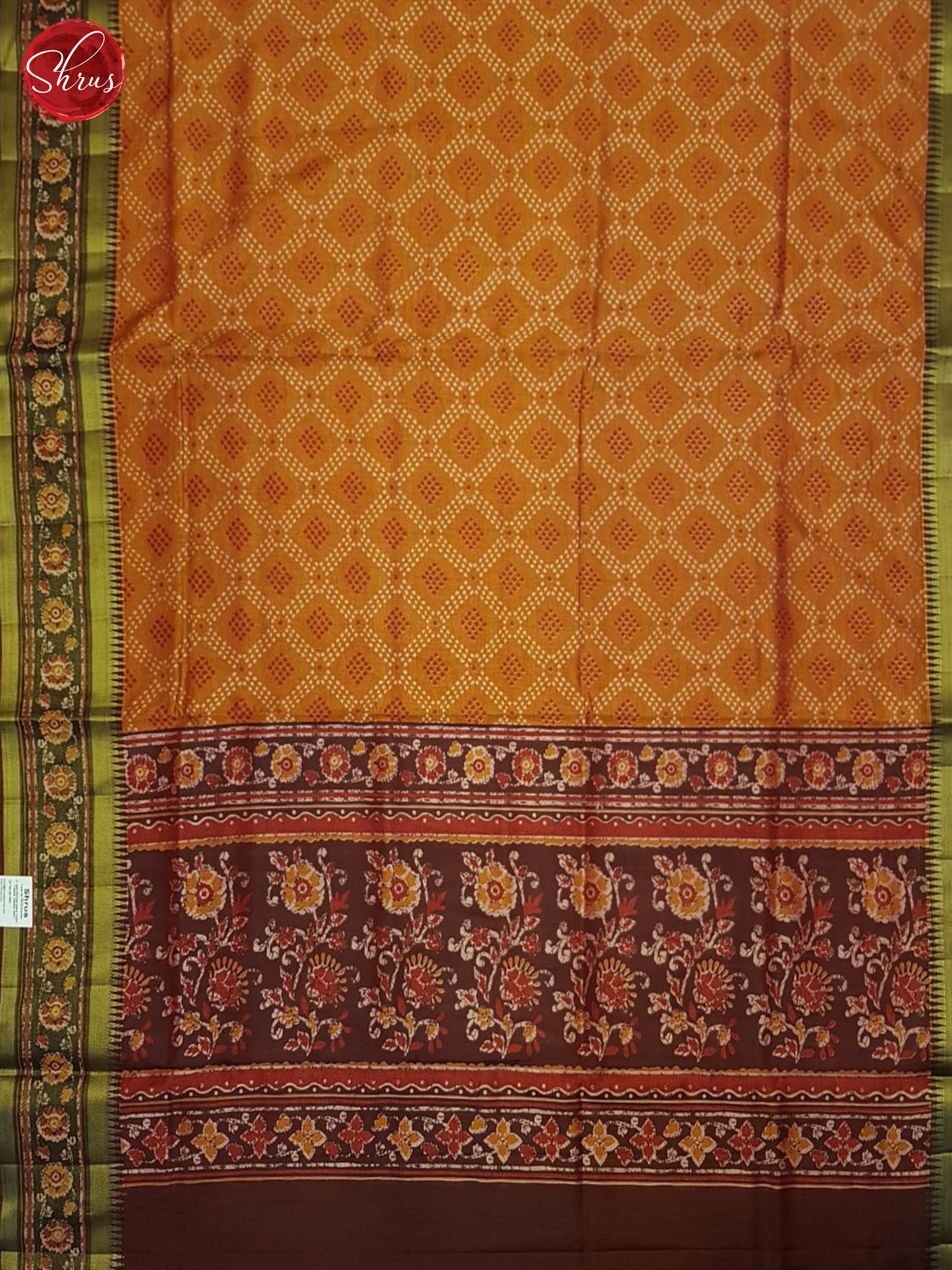 Orange & Maroon - Semi Patola Saree - Shop on ShrusEternity.com