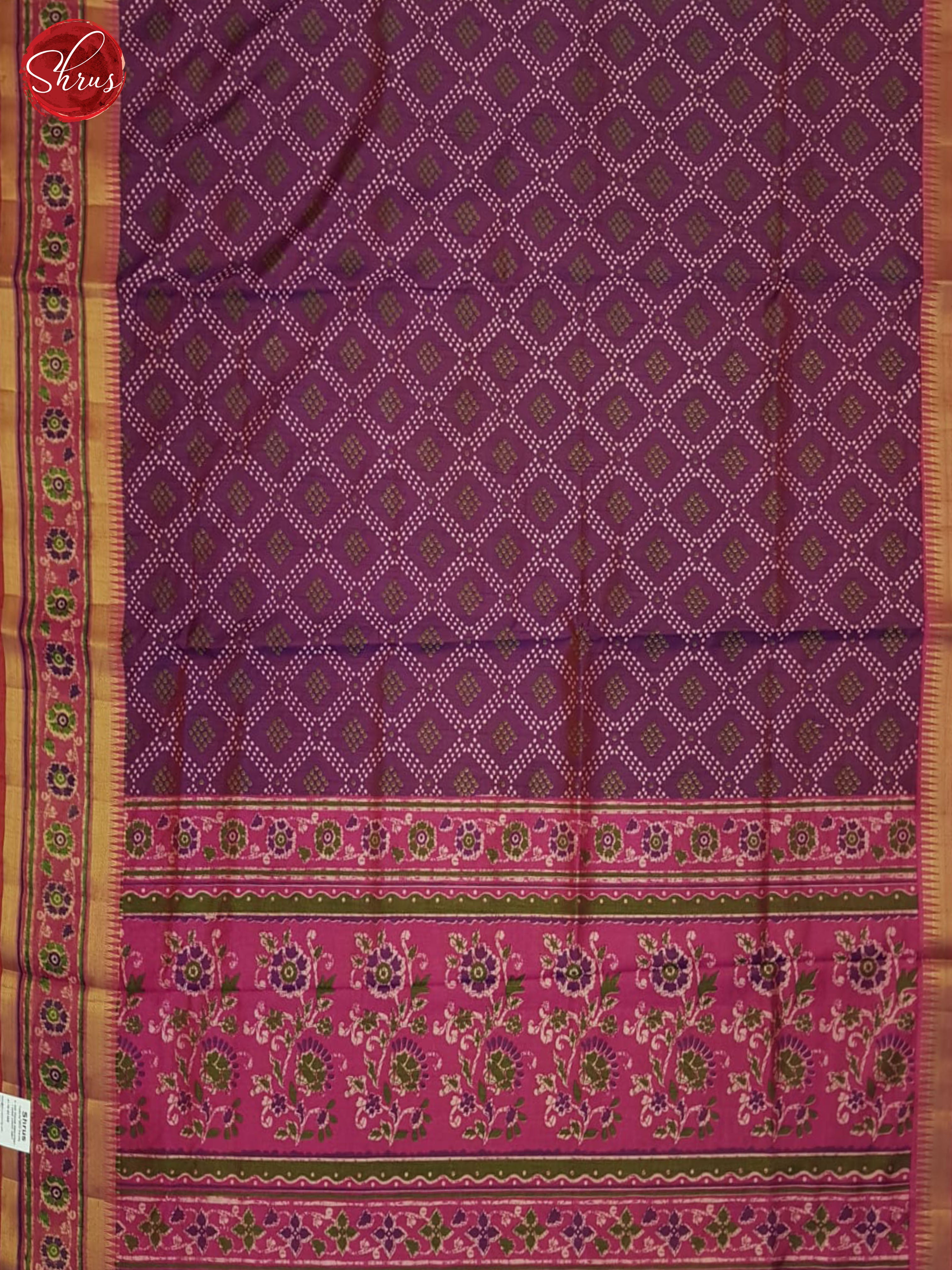 Purple And Pink- Semi Patola Saree - Shop on ShrusEternity.com