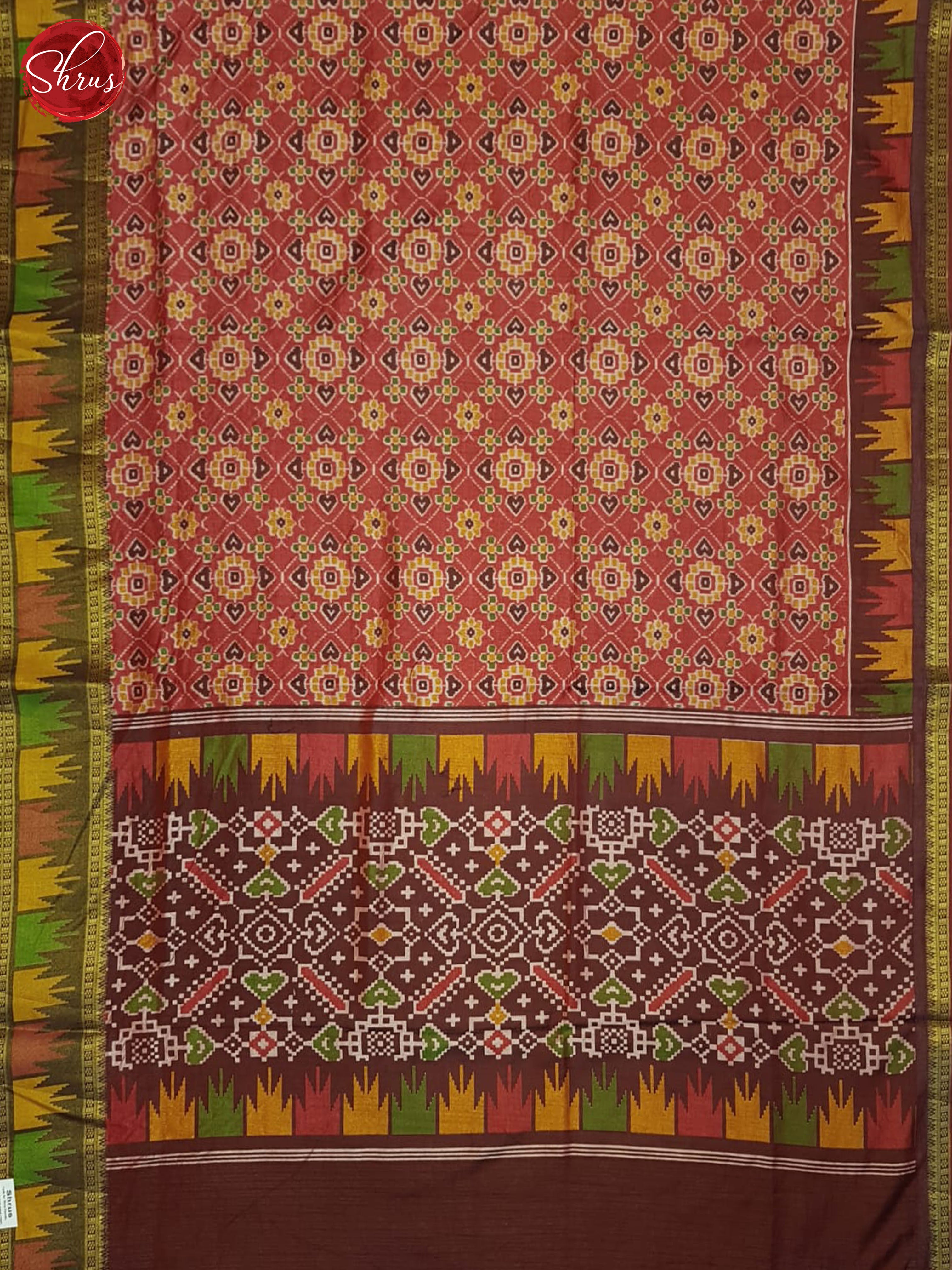 Red And Maroon- Semi Patola Saree - Shop on ShrusEternity.com