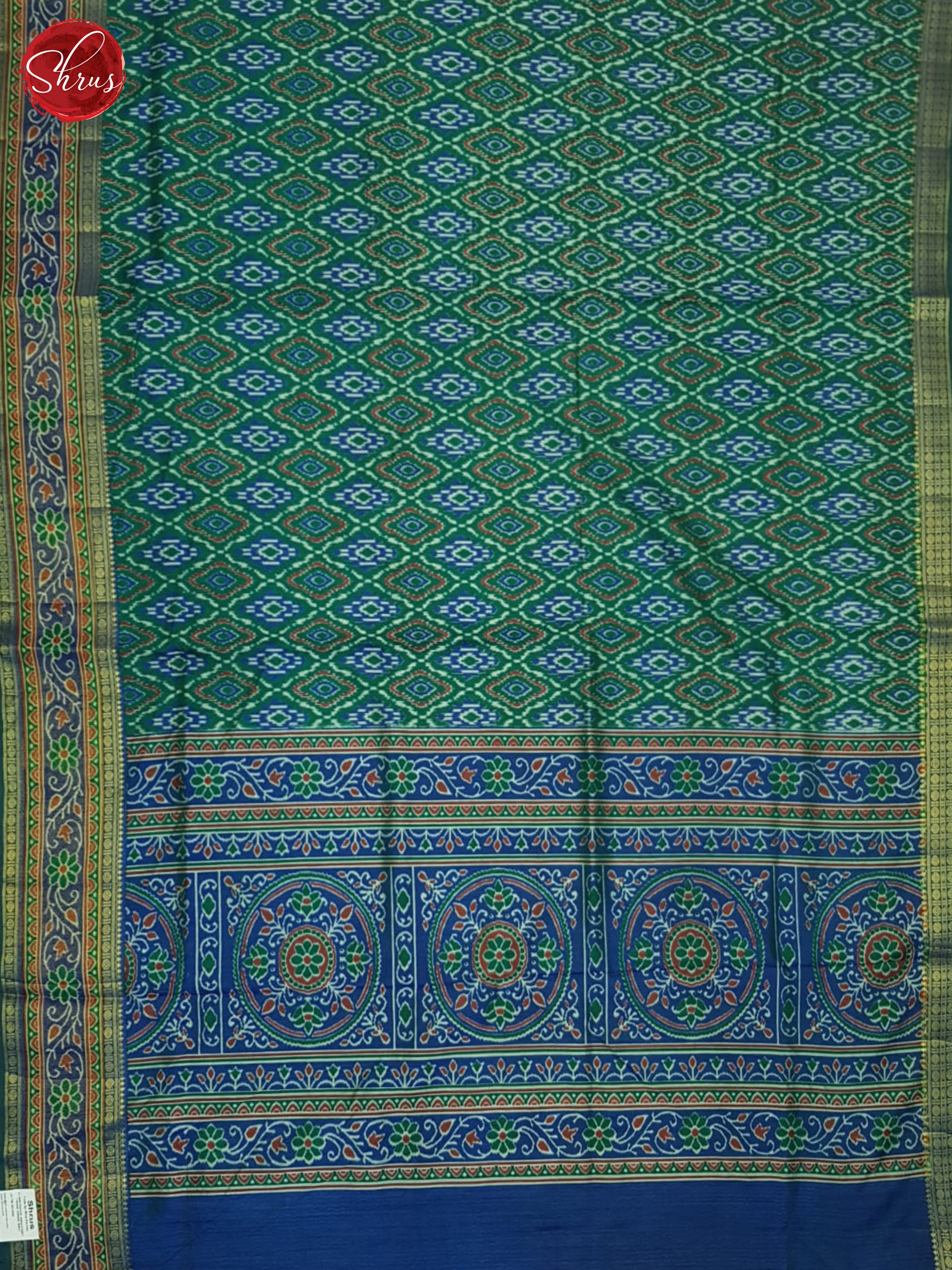 Green & Blue - Semi Patola Saree - Shop on ShrusEternity.com