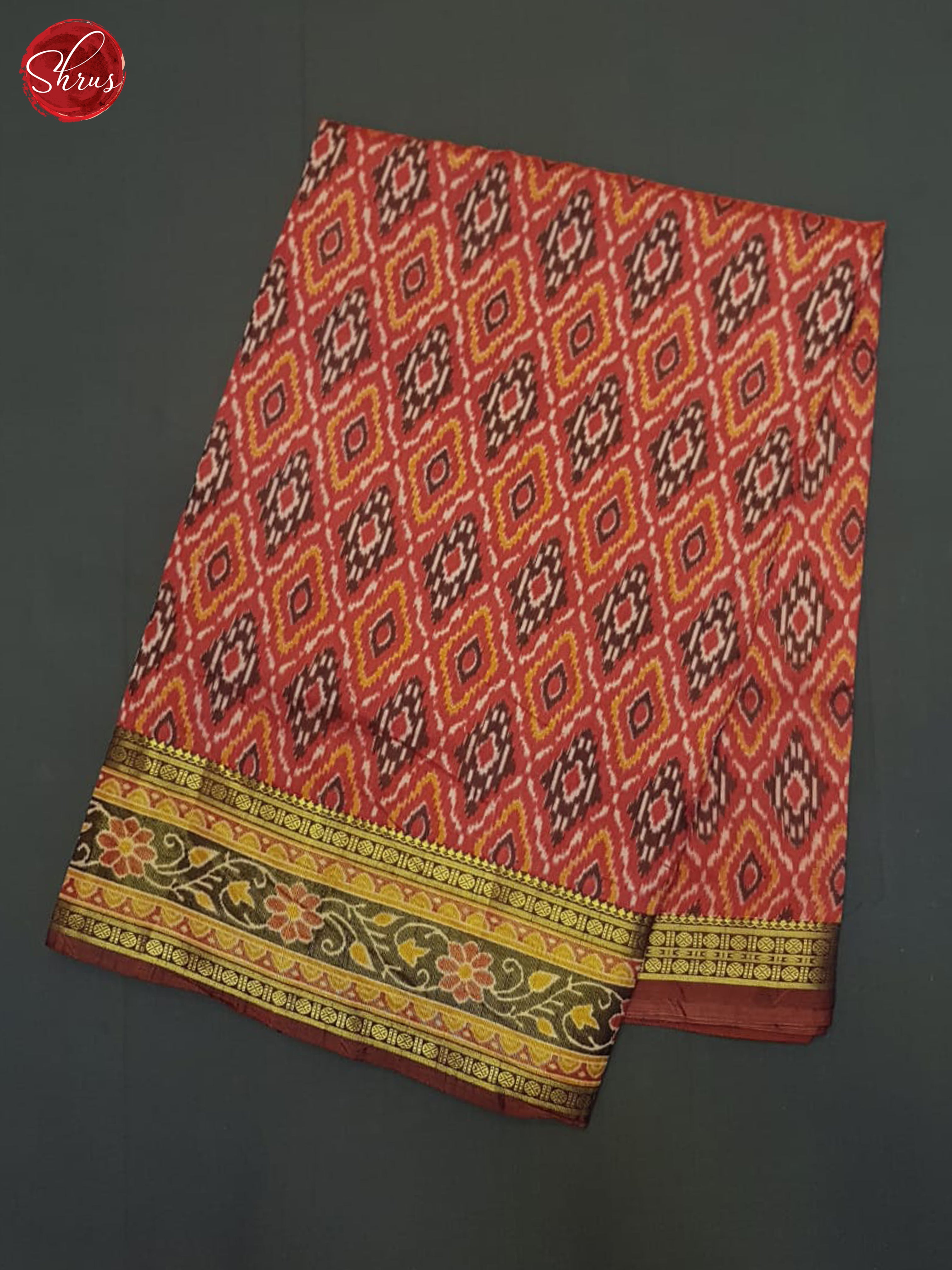 Red & Brown - Semi Patola Saree - Shop on ShrusEternity.com