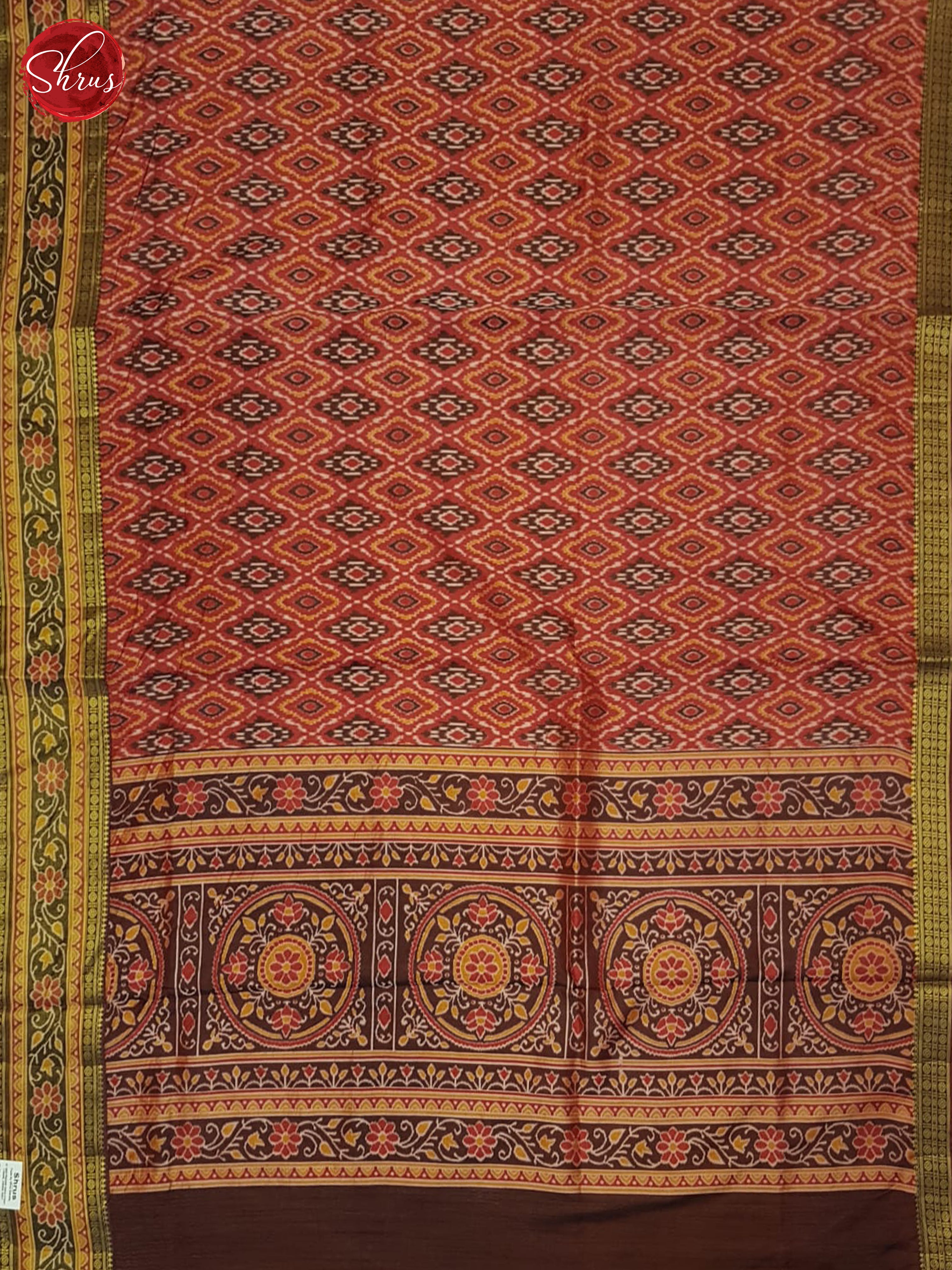 Red & Brown - Semi Patola Saree - Shop on ShrusEternity.com