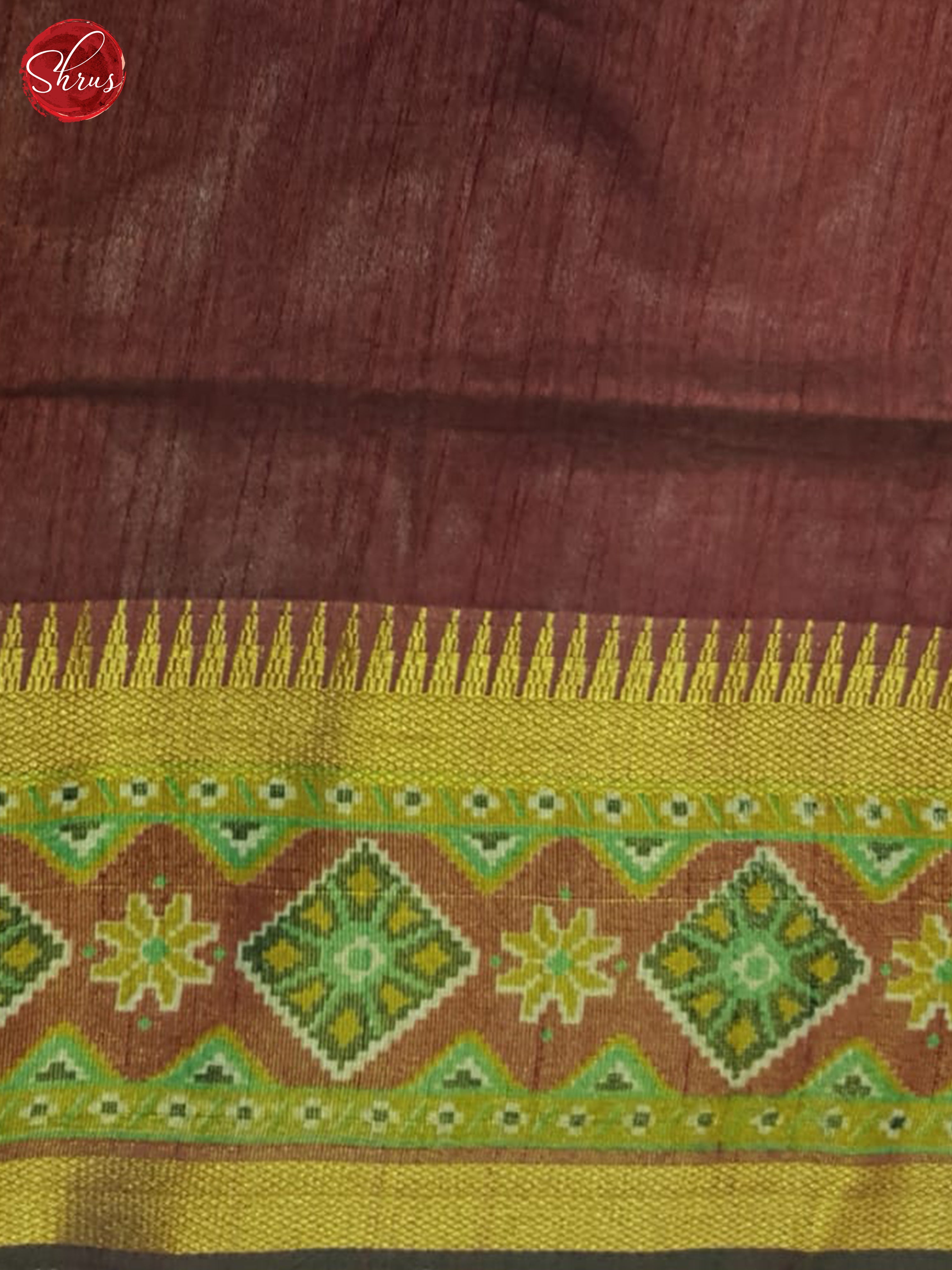 green & Brown - Semi Patola Saree - Shop on ShrusEternity.com