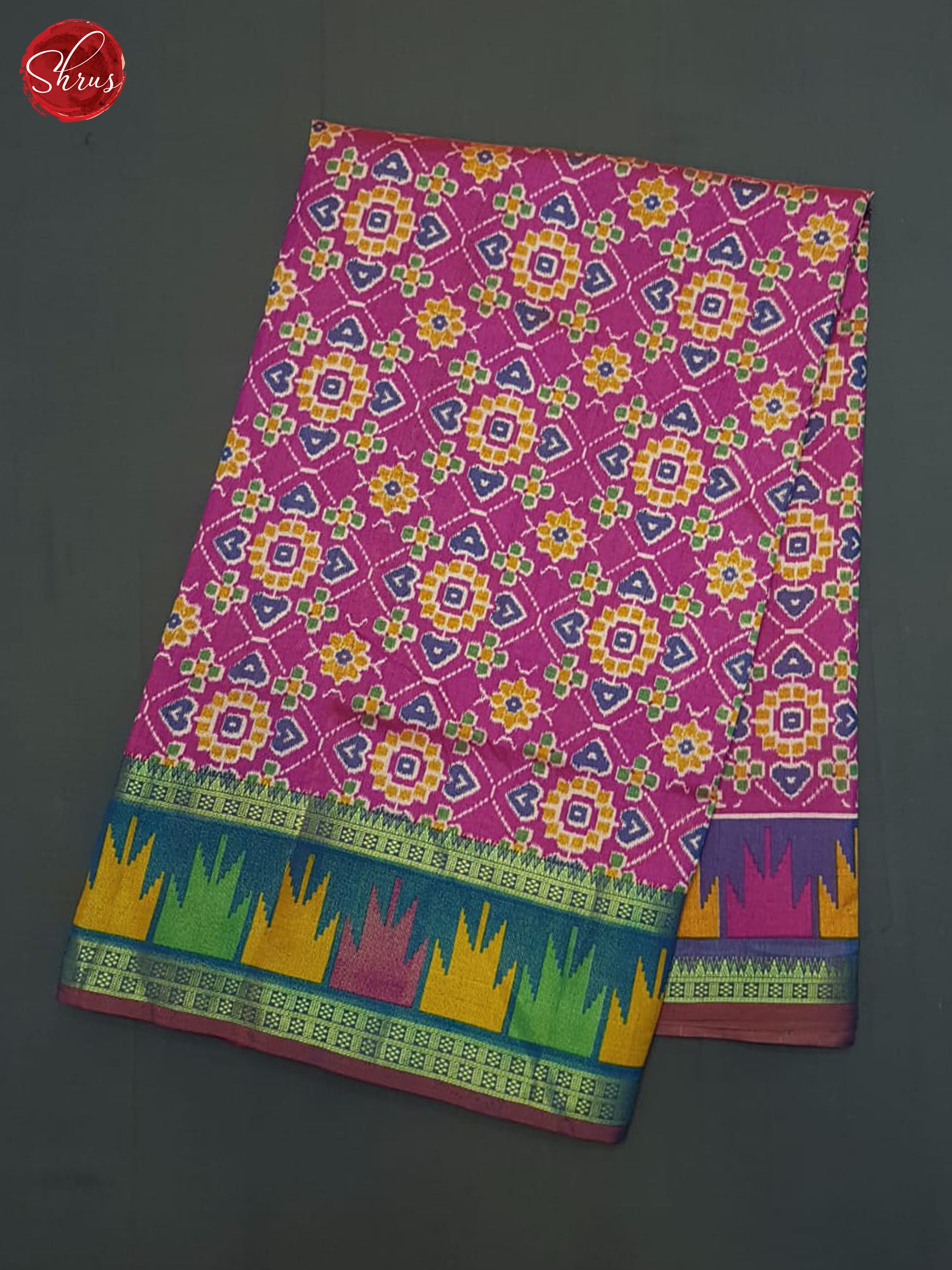 Pink And Bluish Purple- Semi Patola Saree - Shop on ShrusEternity.com