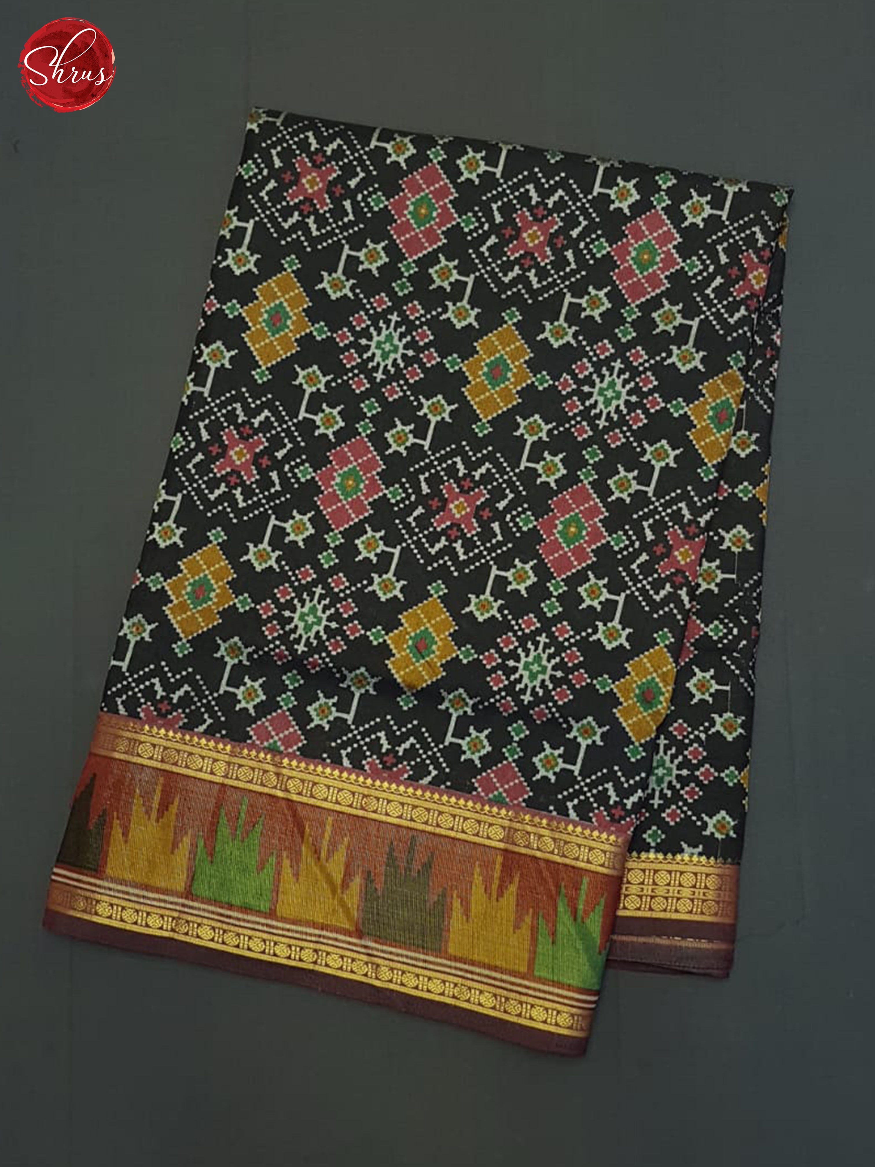 Black And Maroon- Semi Patola Saree - Shop on ShrusEternity.com