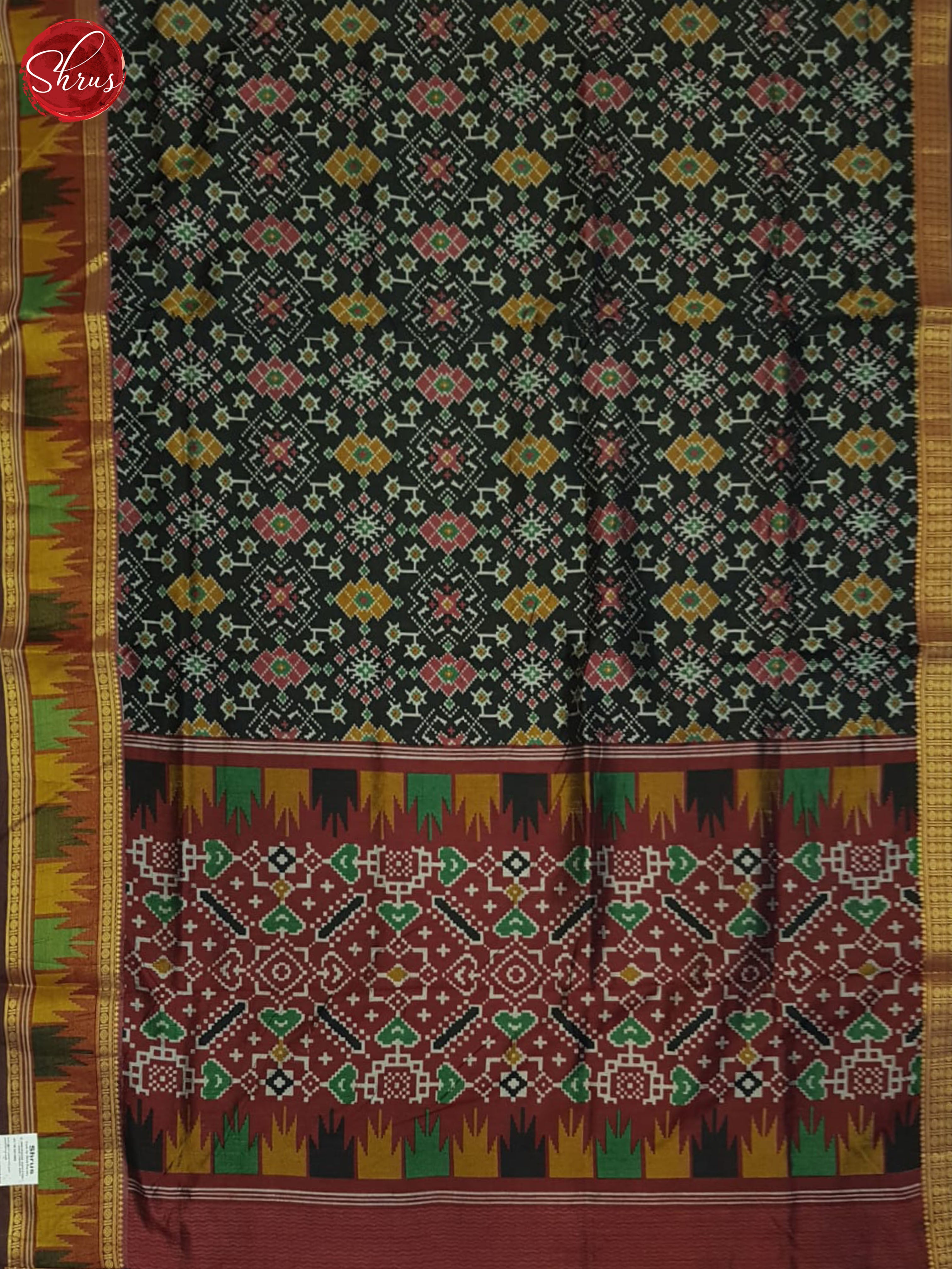 Black And Maroon- Semi Patola Saree - Shop on ShrusEternity.com