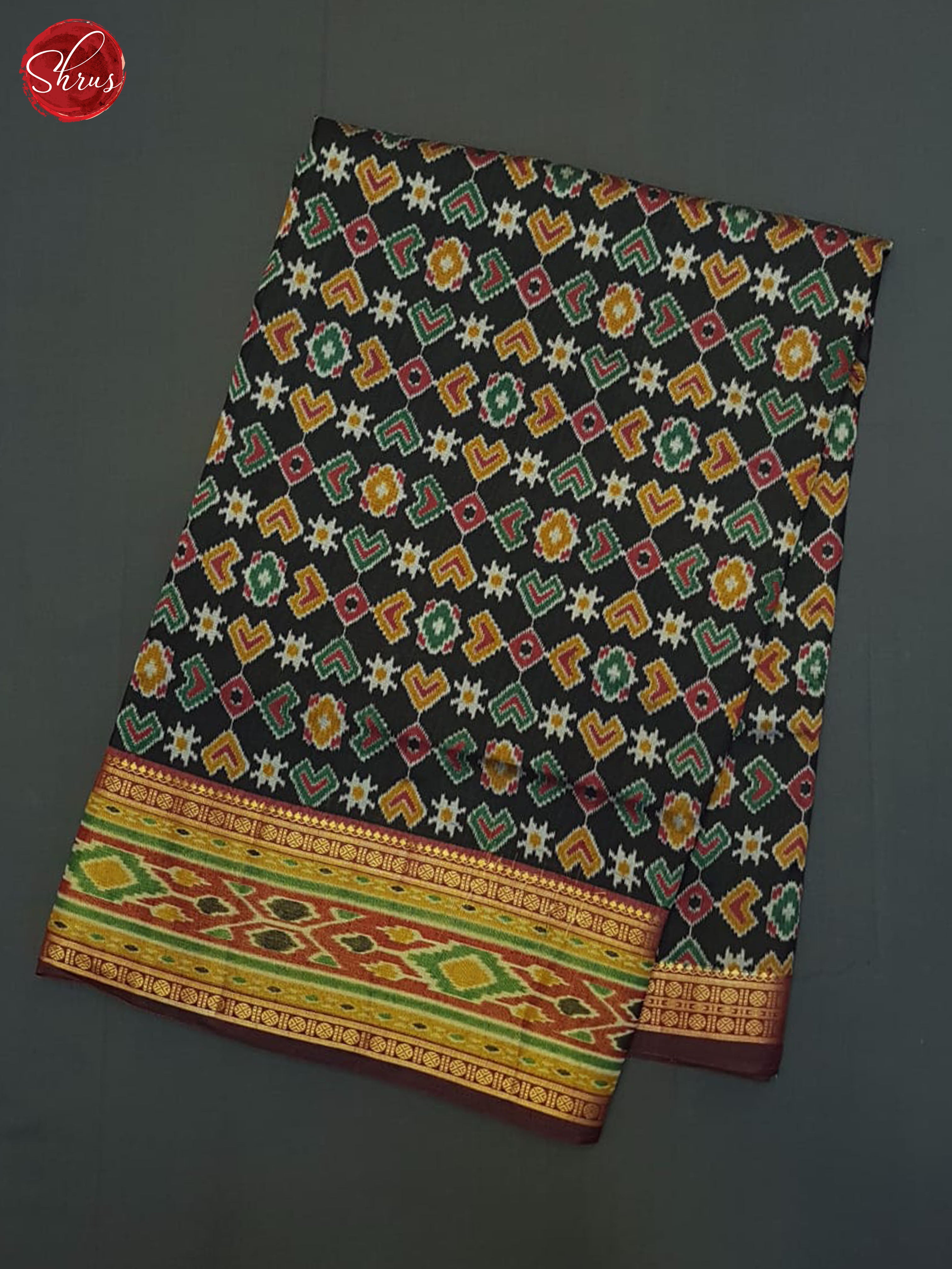 Black And Maroon- Semi Patola Saree - Shop on ShrusEternity.com