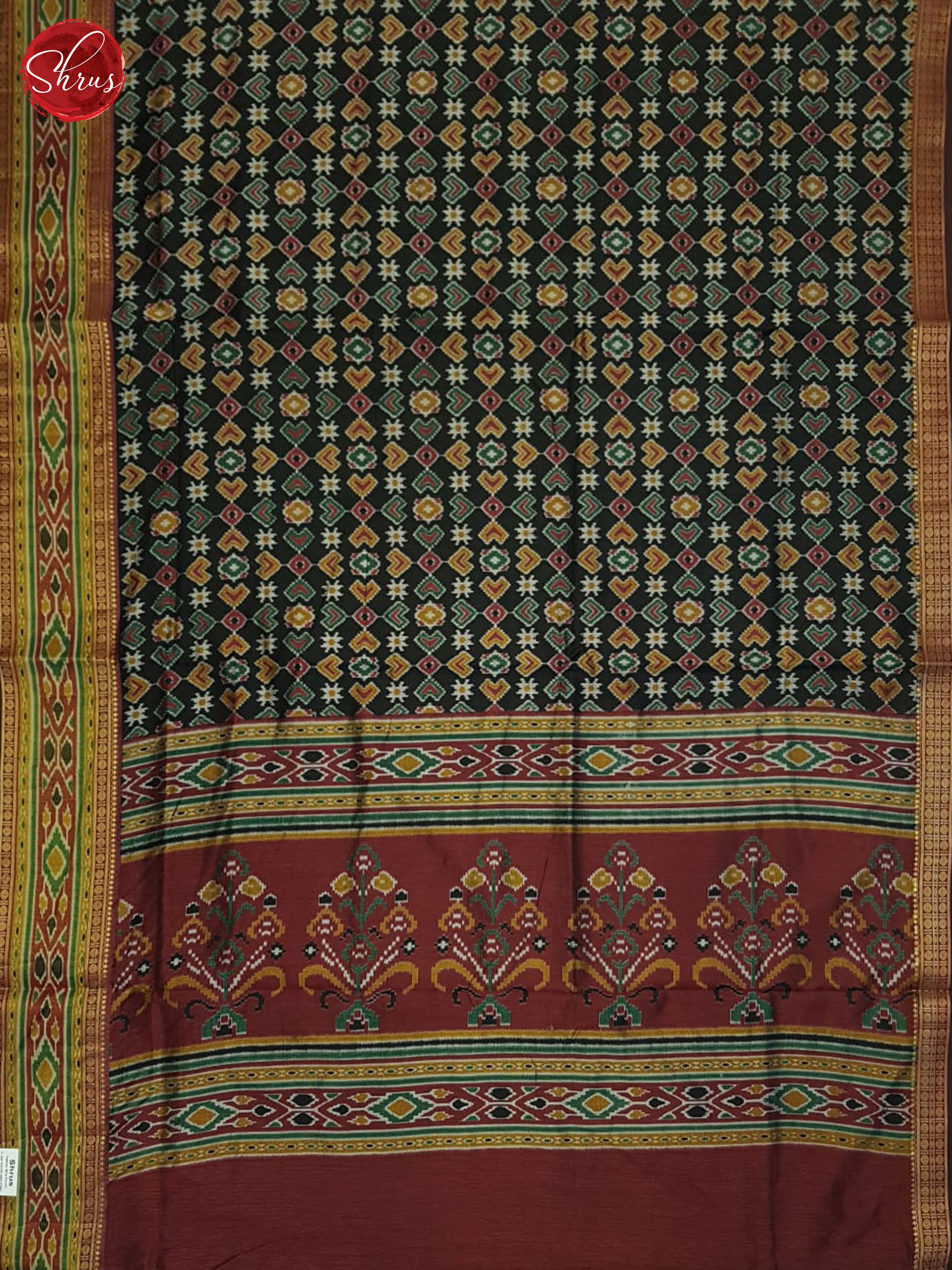 Black And Maroon- Semi Patola Saree - Shop on ShrusEternity.com