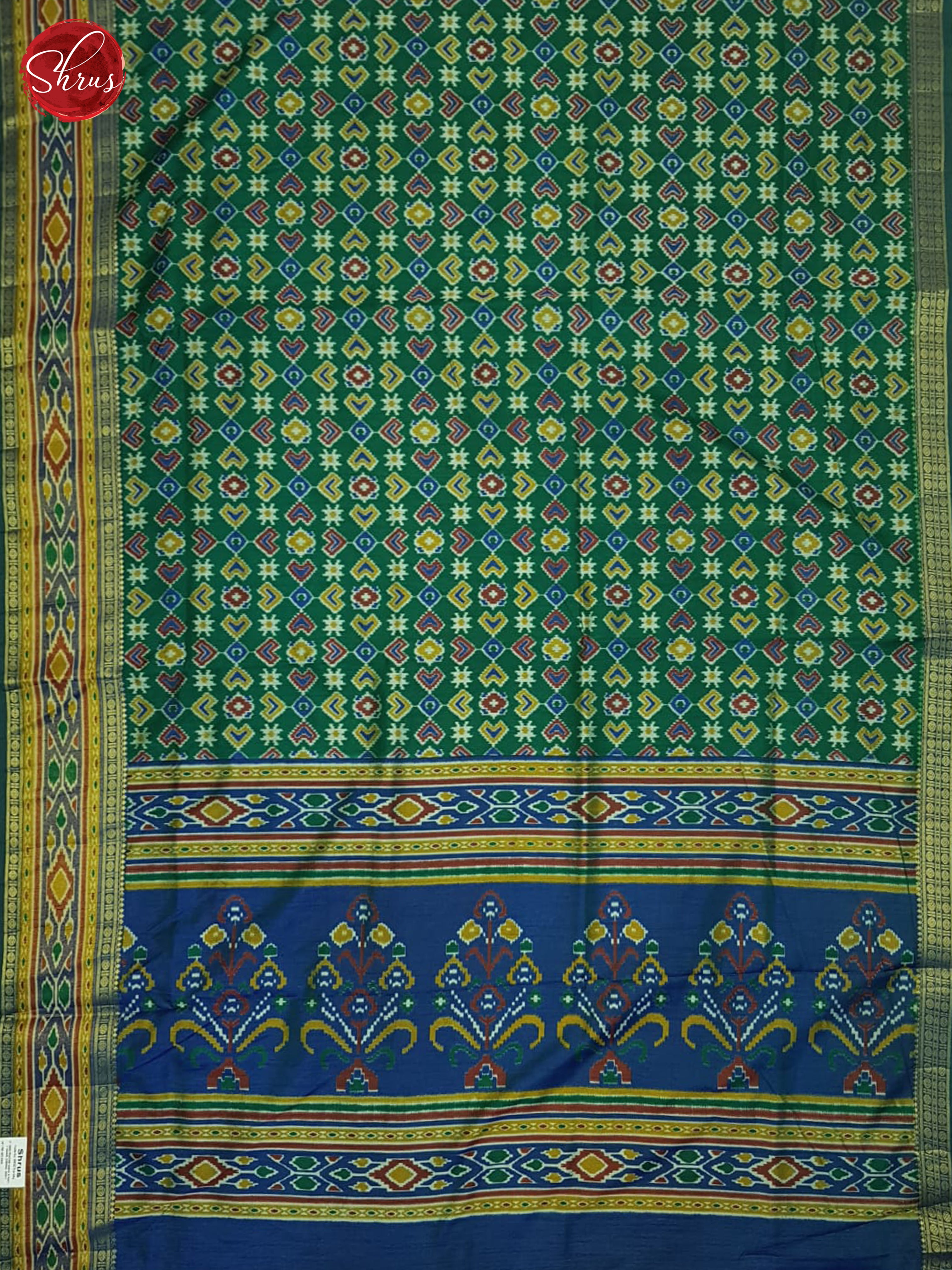 Green & Blue - Semi Patola Saree - Shop on ShrusEternity.com