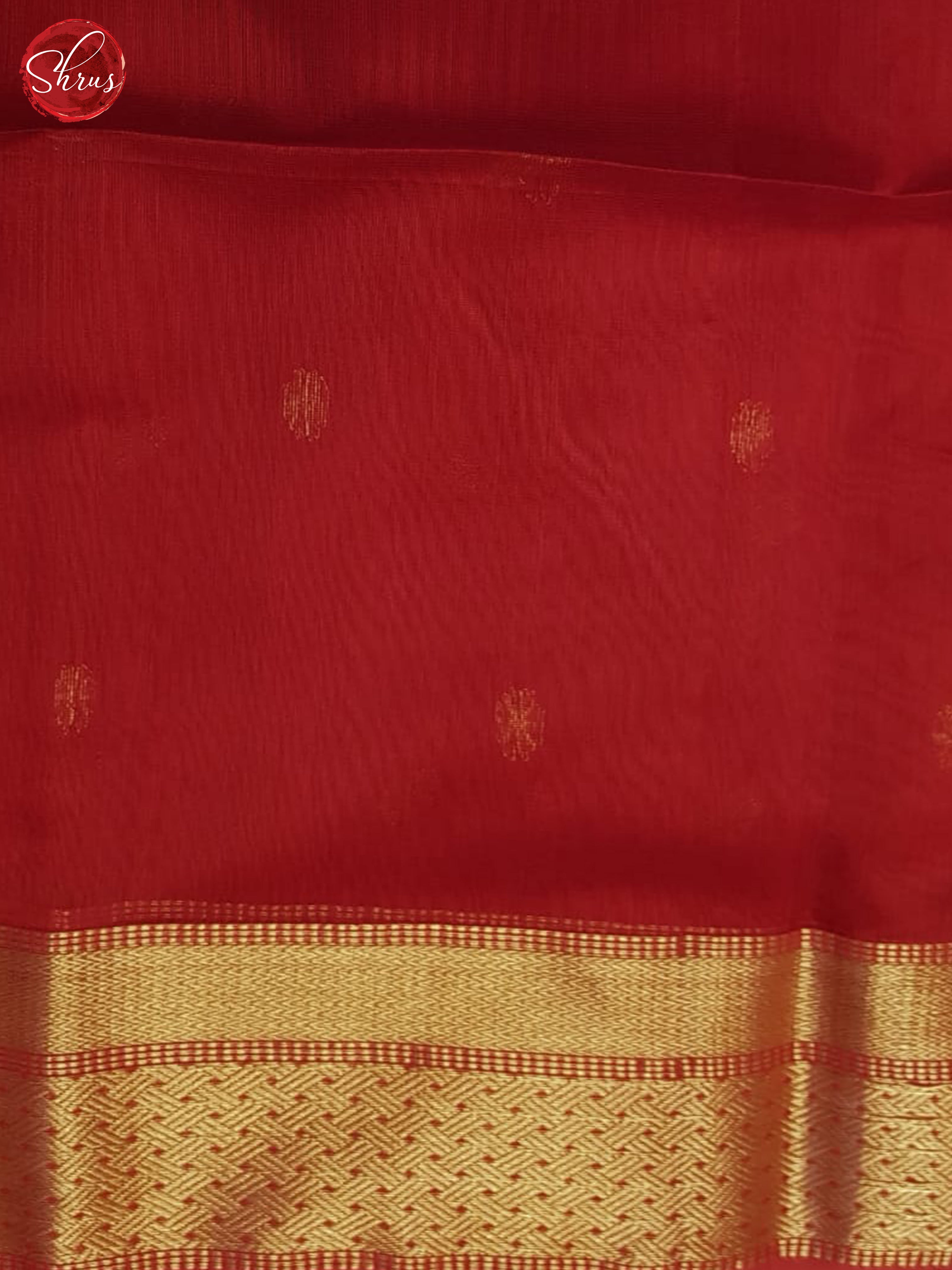 Red(Single tone) Maheshwari silkcotton Saree - Shop on ShrusEternity.com