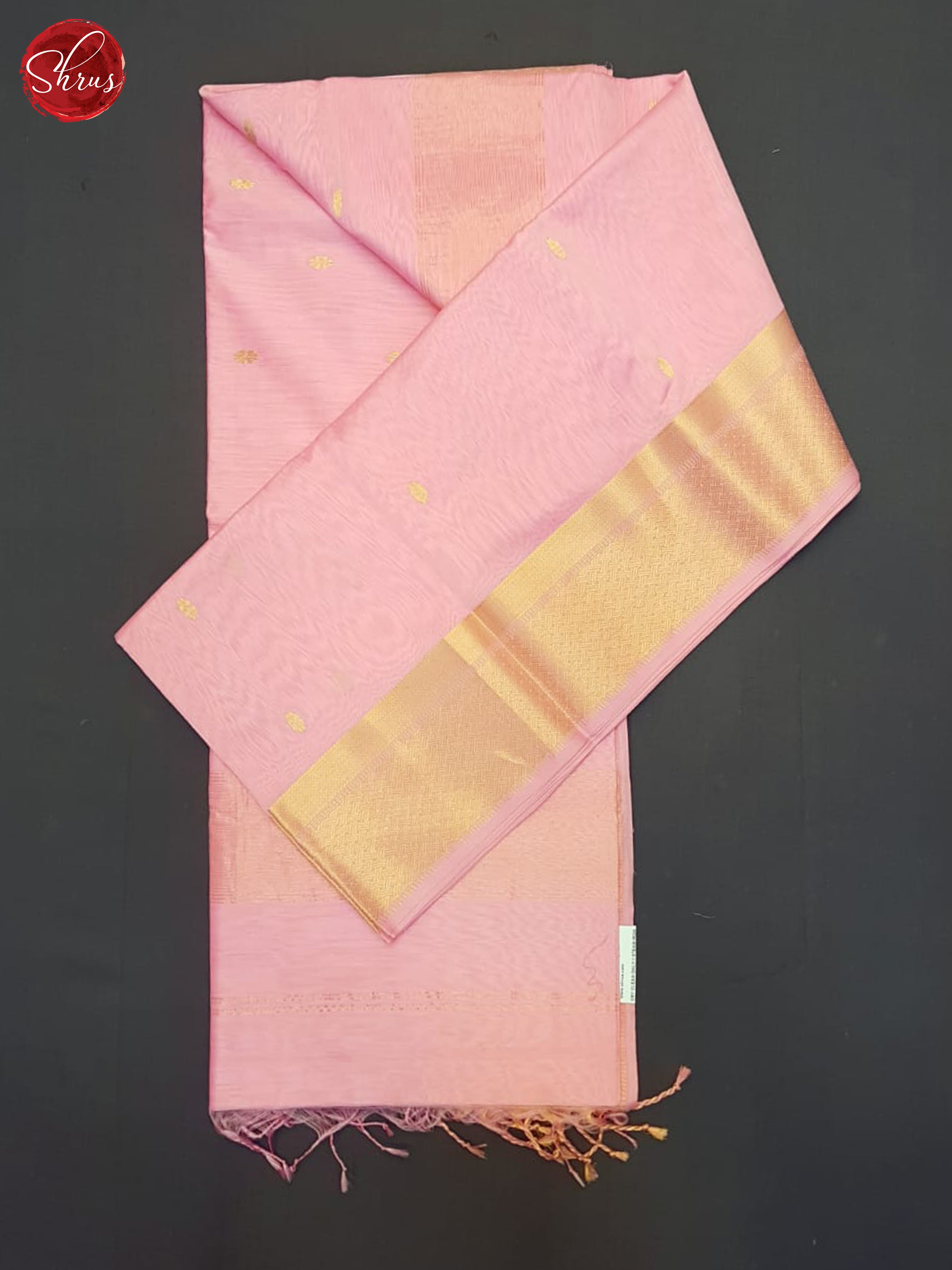 Pink(Single Tone)- Maheshwari Silk Cotton Saree - Shop on ShrusEternity.com
