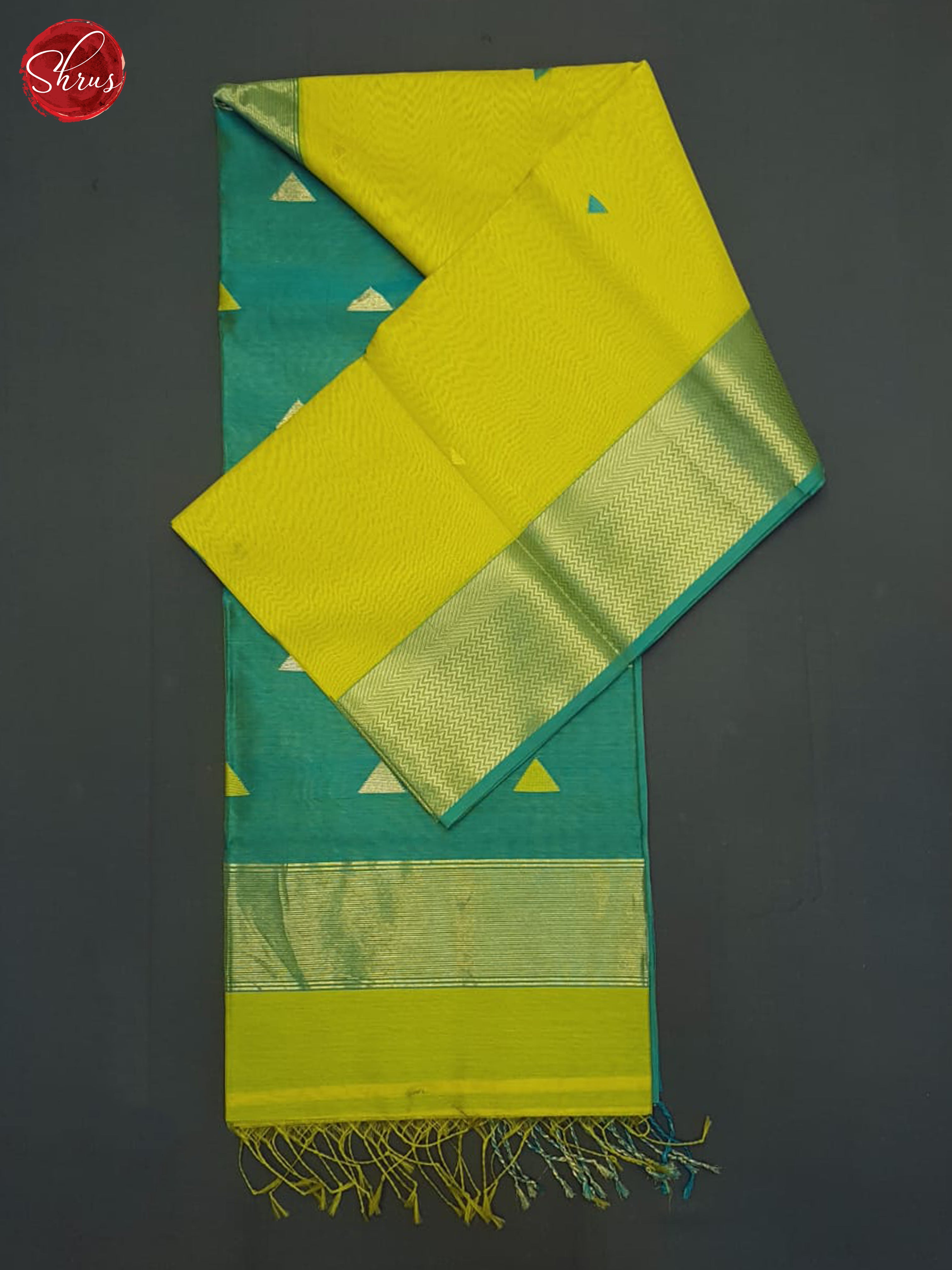Mathulir Green & Blue - Maheshwari silkcotton Saree - Shop on ShrusEternity.com