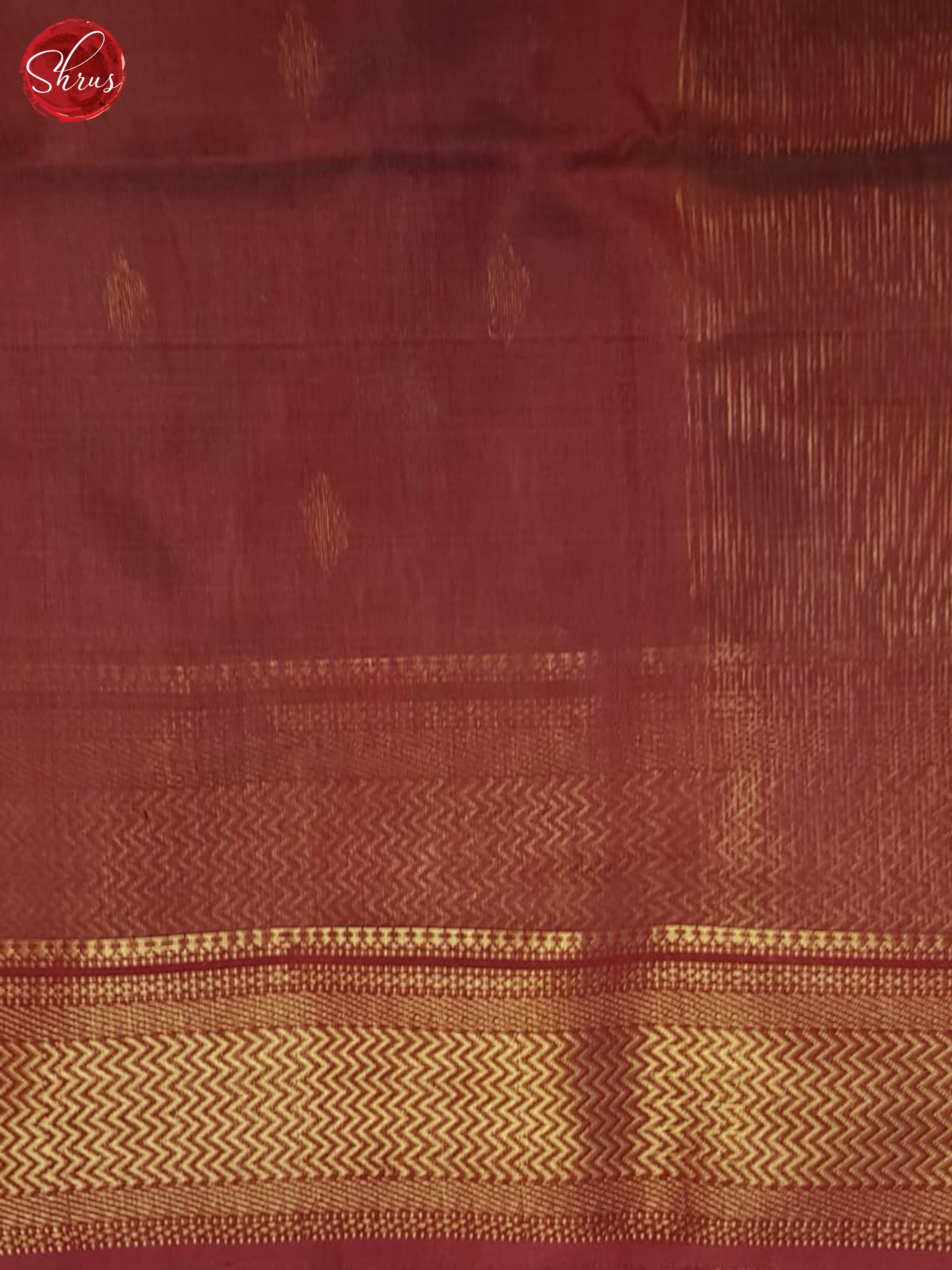 Brown And Maroon- Maheshwari Silk Cotton Saree - Shop on ShrusEternity.com