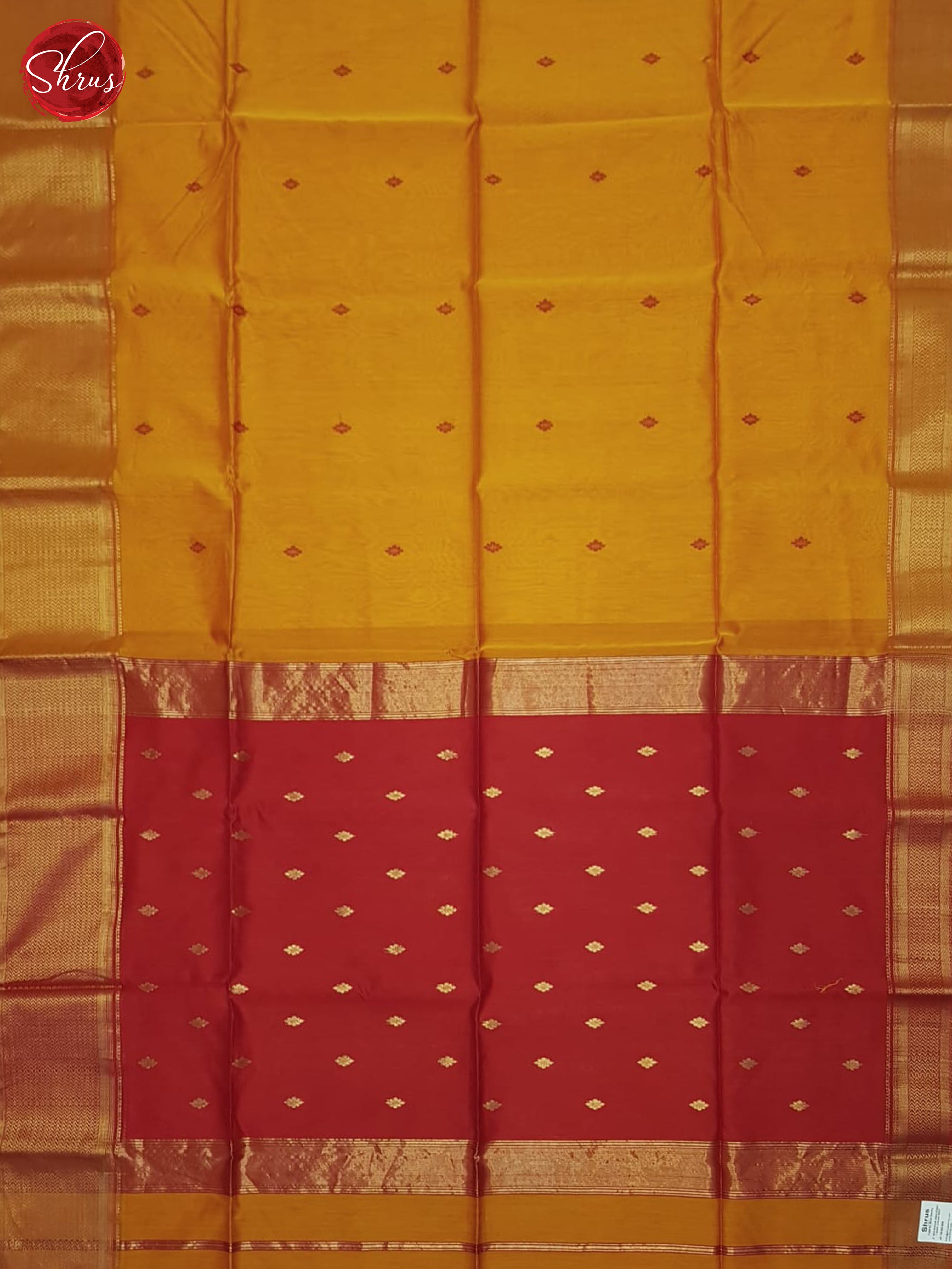 Orange And Red- Maheshwari SiIlk Cotton Saree - Shop on ShrusEternity.com