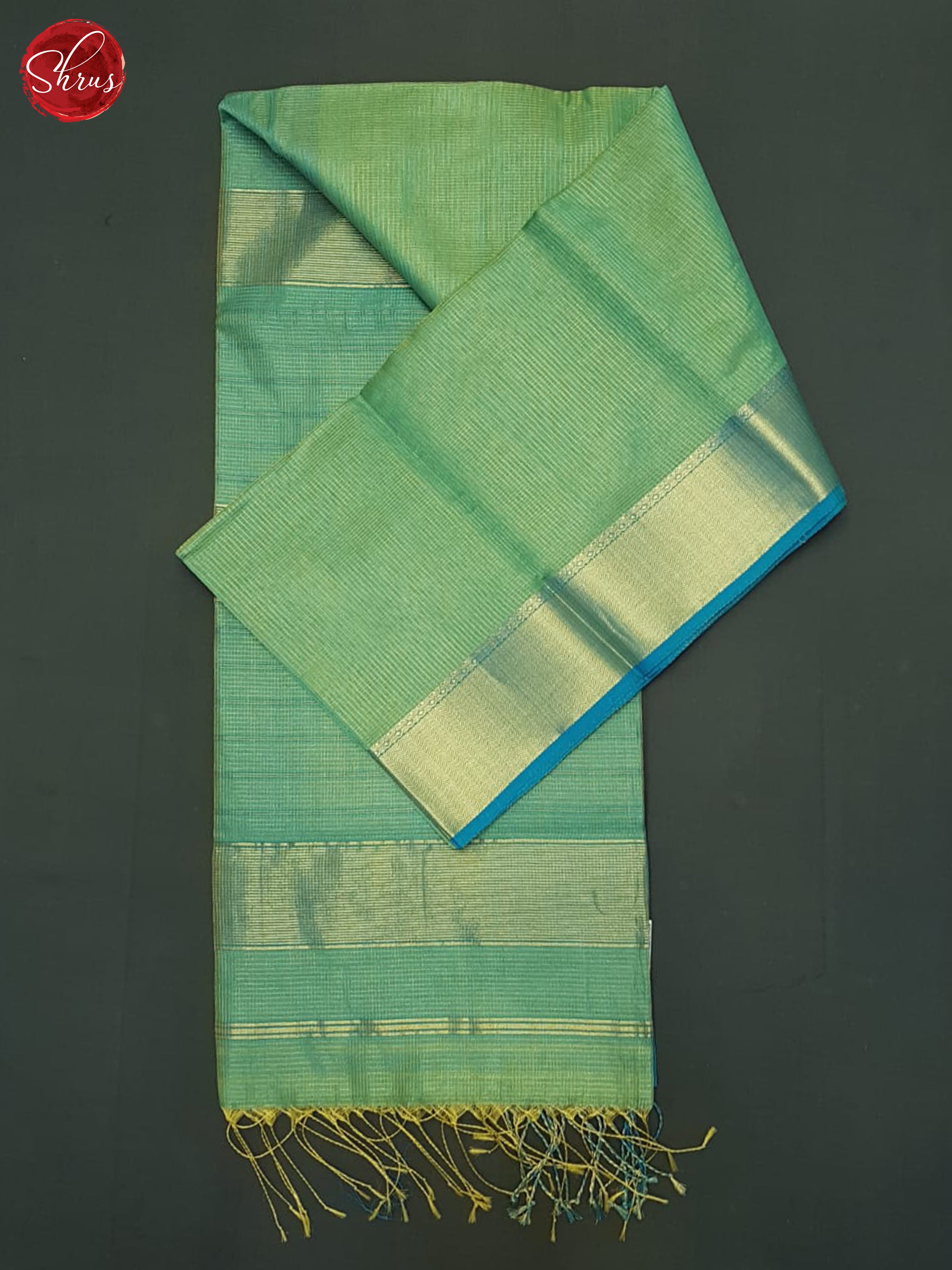 Green and Blue- Maheshwari silkcotton Saree - Shop on ShrusEternity.com