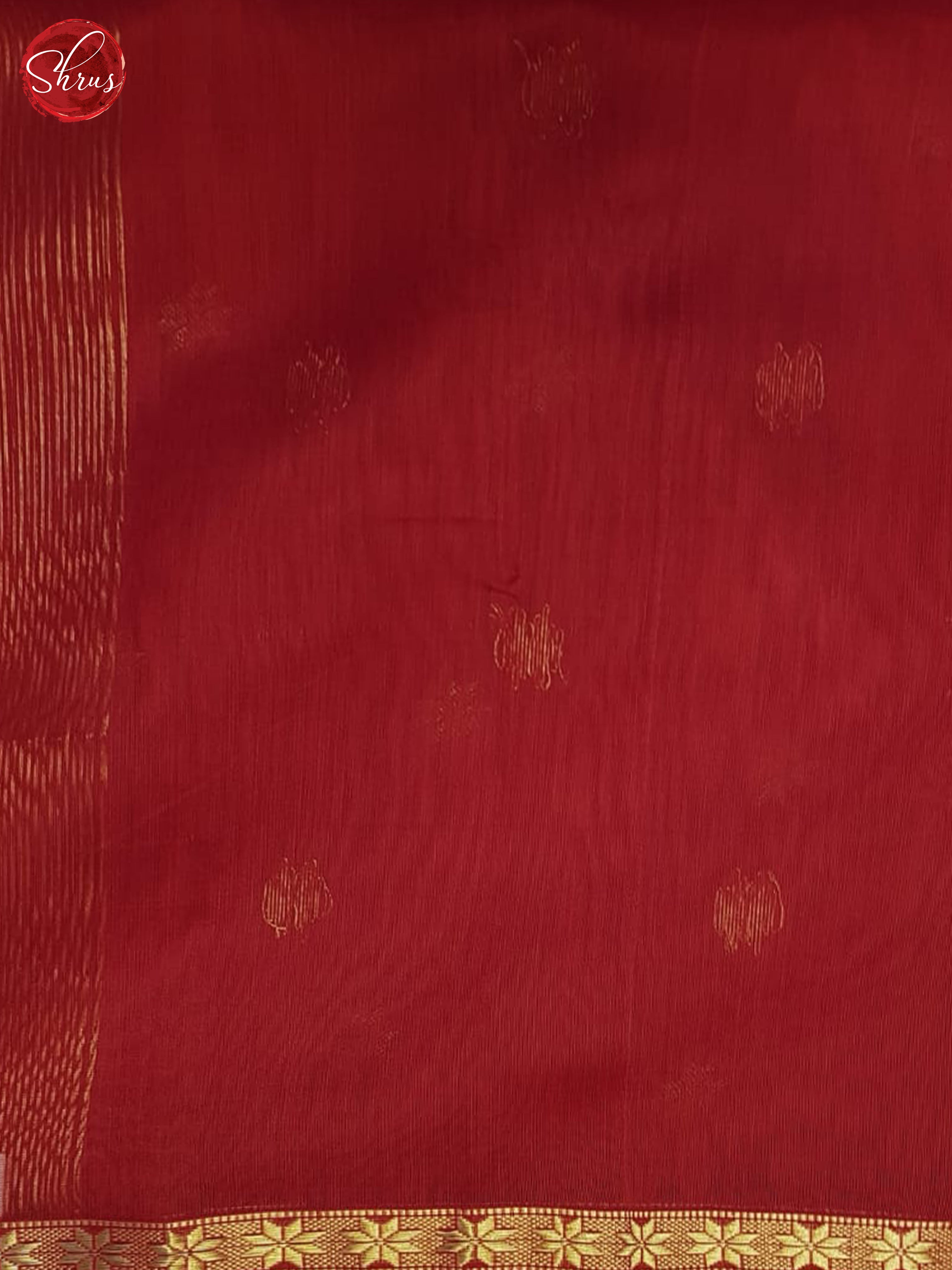 Orange And Red- Maheshwari Silk Cotton Saree - Shop on ShrusEternity.com