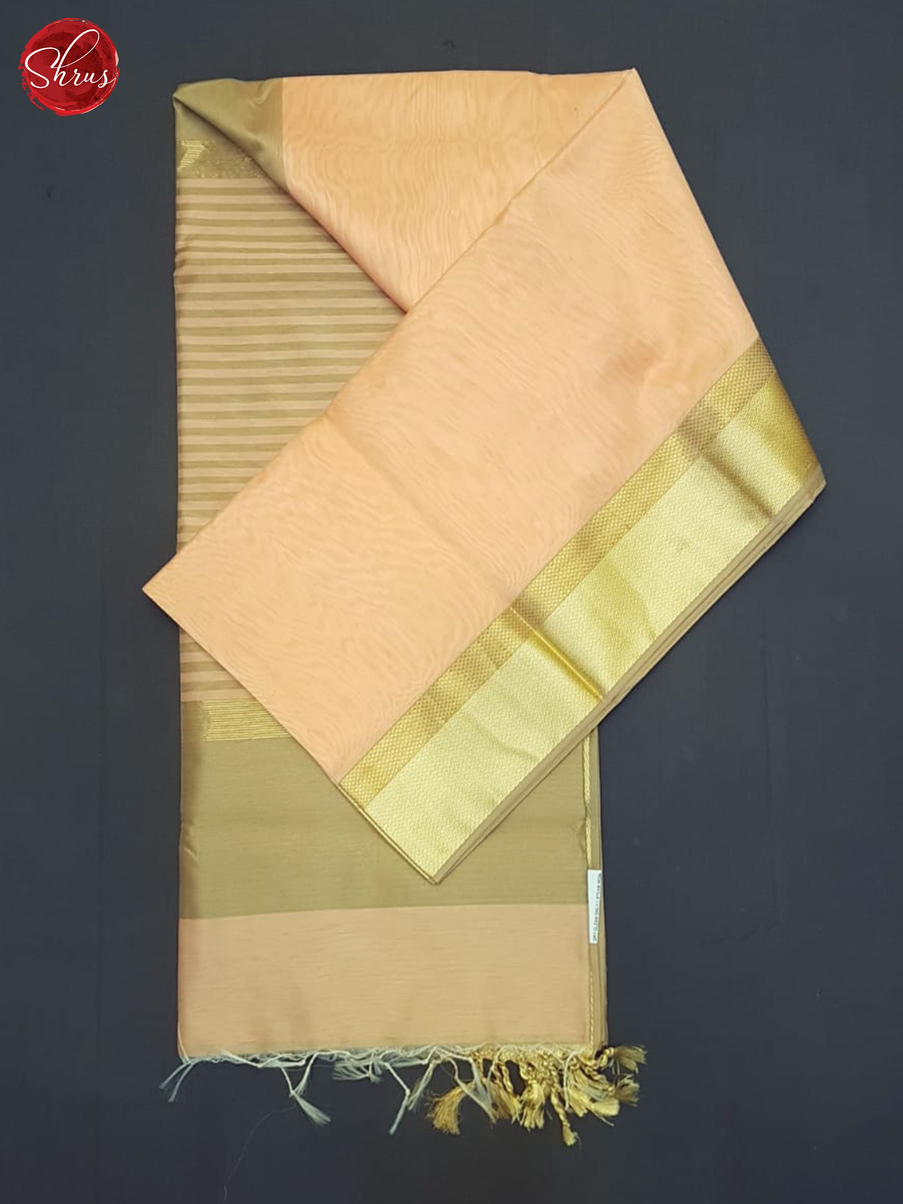 Peach & beige - Maheshwari silkcotton Saree - Shop on ShrusEternity.com