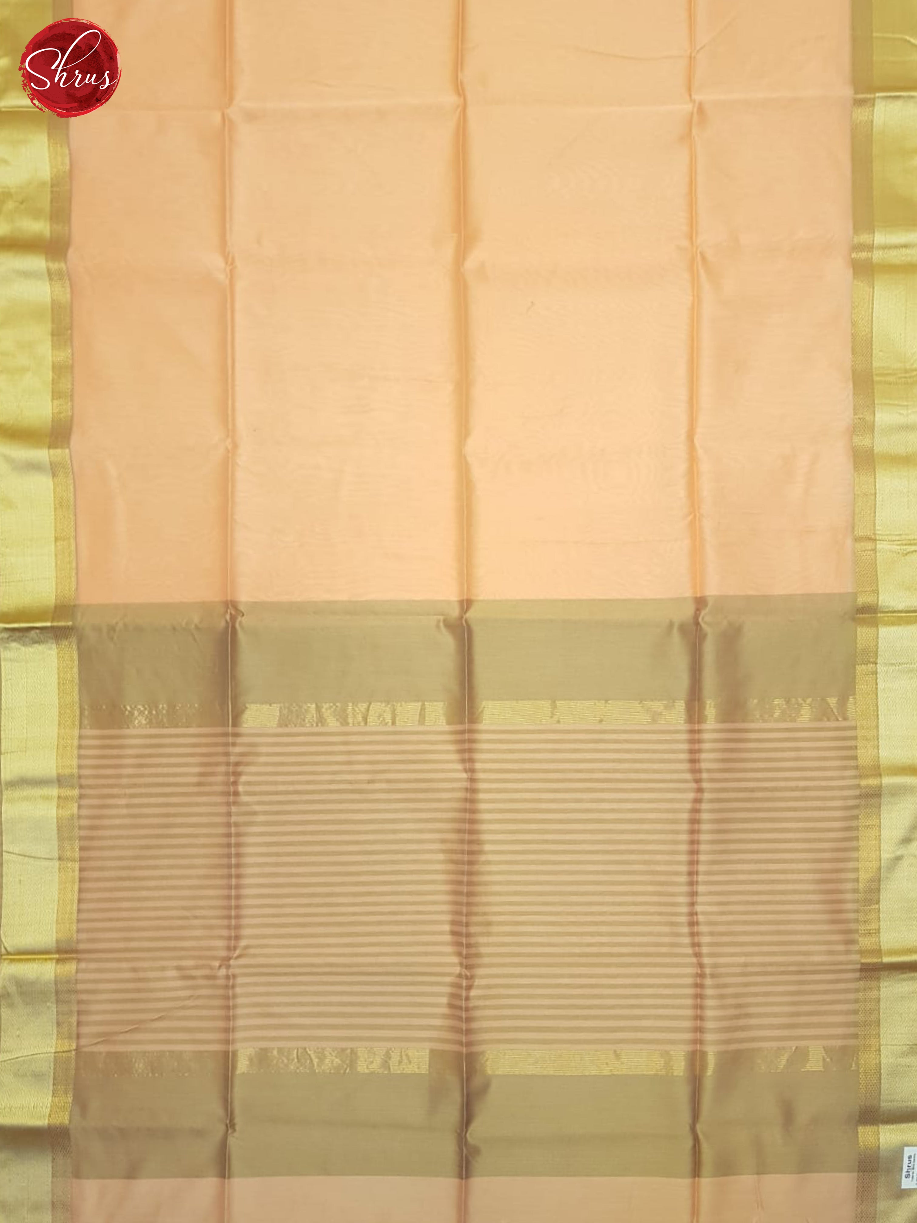 Peach & beige - Maheshwari silkcotton Saree - Shop on ShrusEternity.com