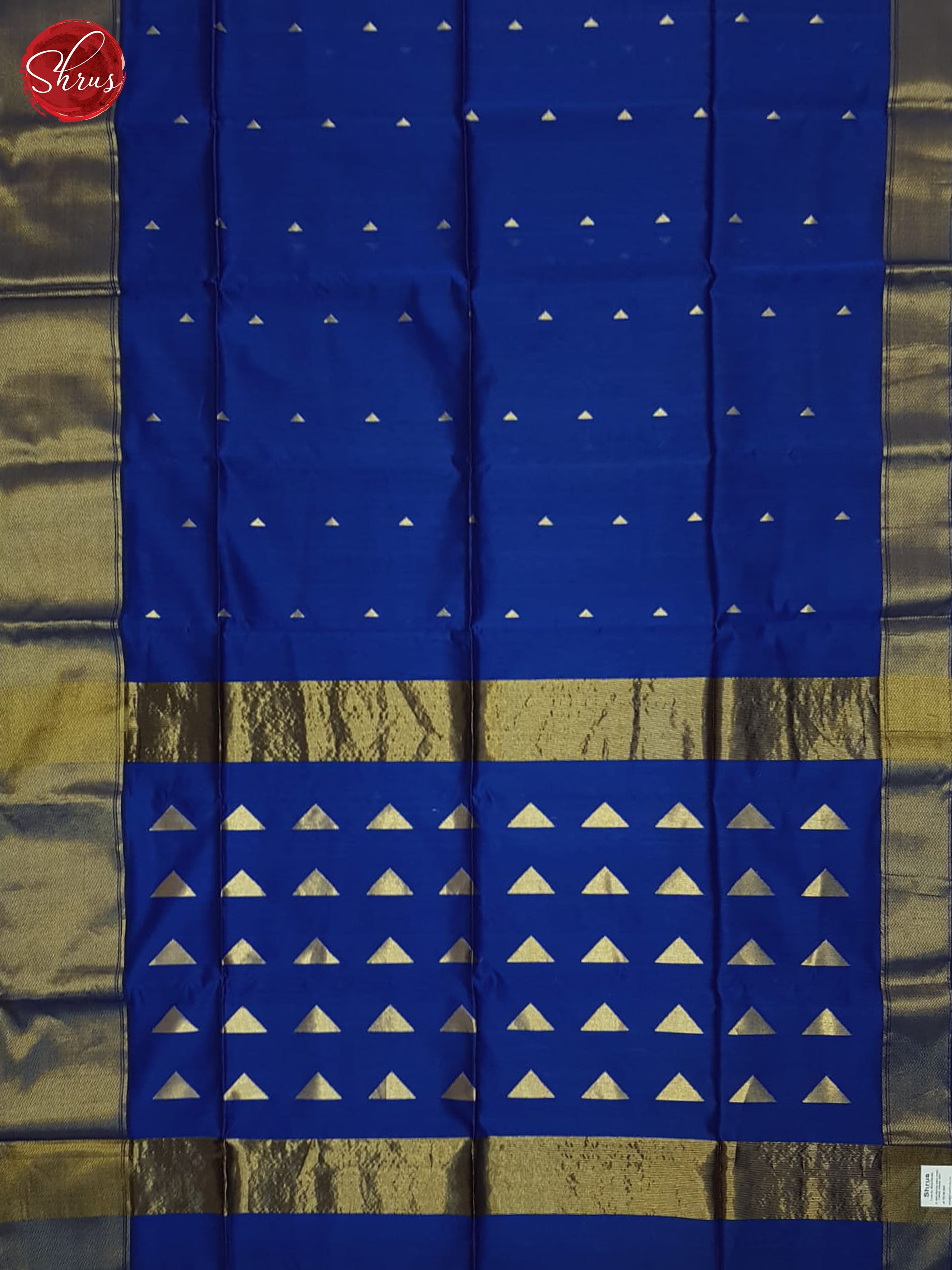 Blue(Single Tone)- Maheshwari Silk Cotton Saree - Shop on ShrusEternity.com
