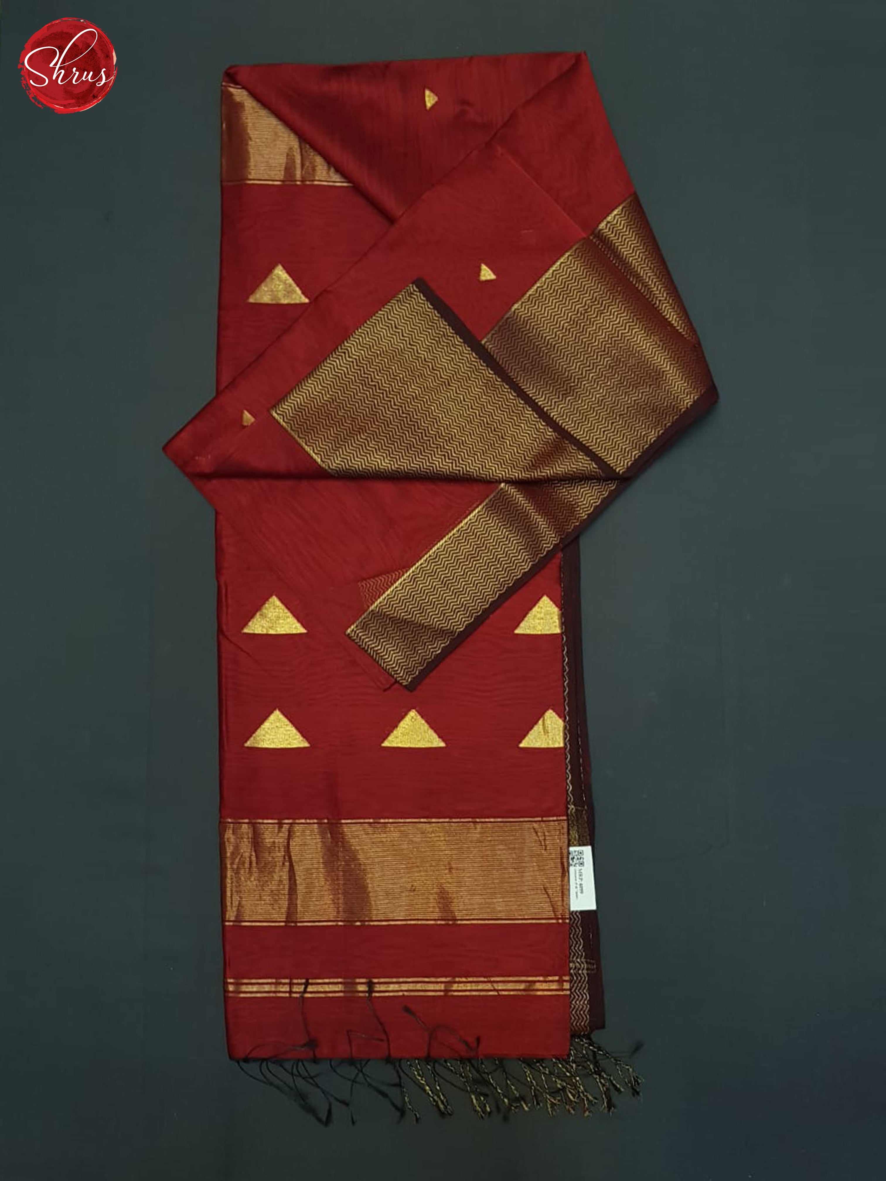 Arakku Maroon(Single Tone) - Maheshwari silkcotton Saree - Shop on ShrusEternity.com
