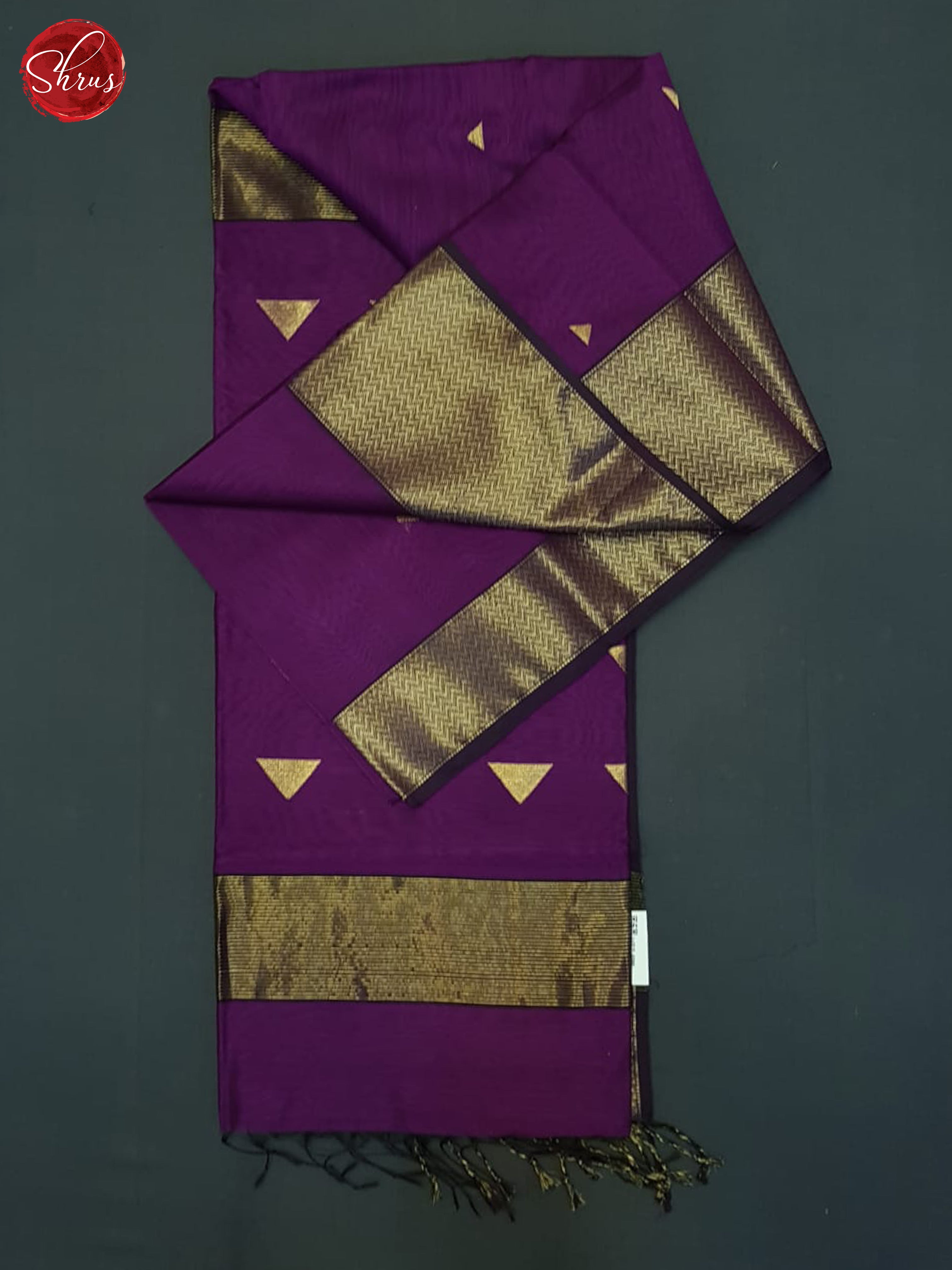 Violet(Single Tone)- Maheshwari Silk Cotton Saree - Shop on ShrusEternity.com