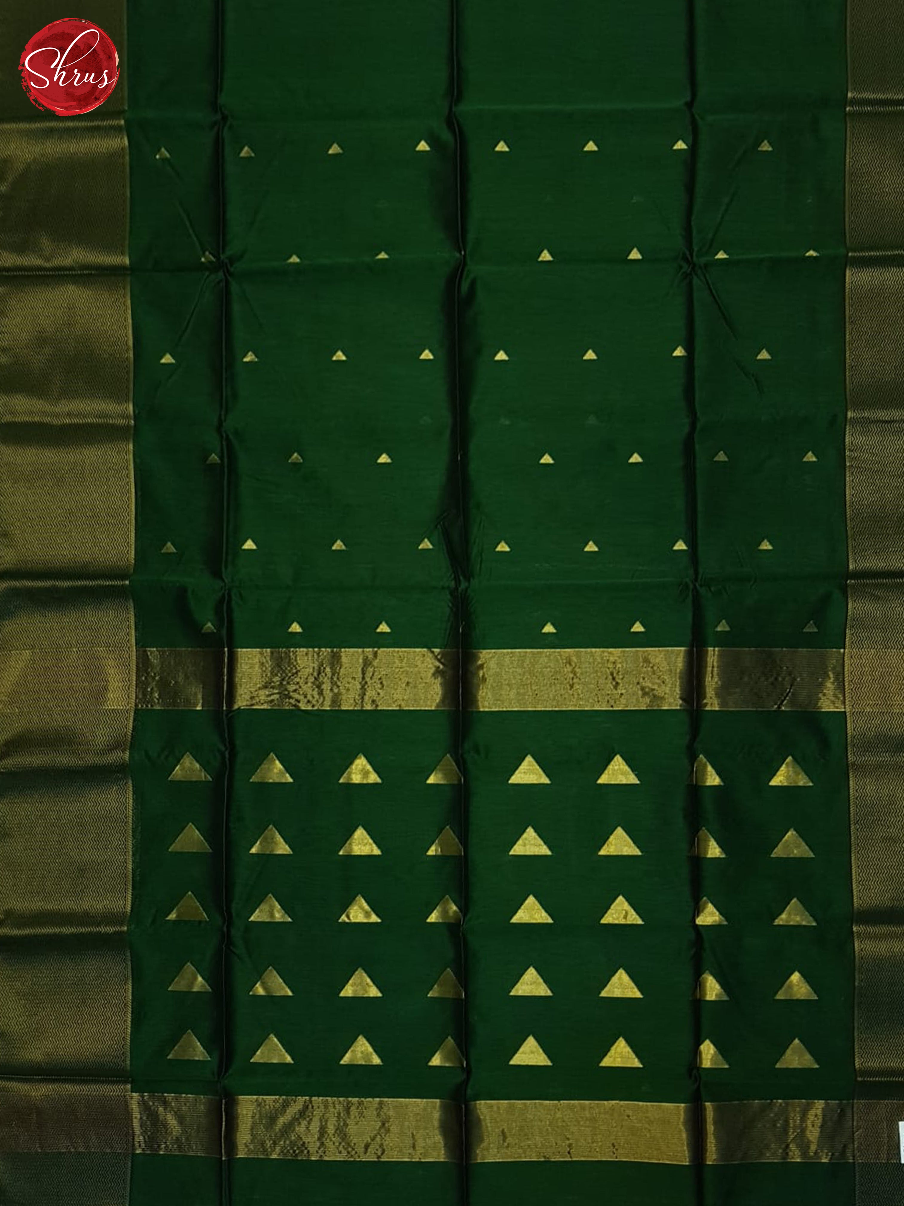 Green(Single tone)- Maheshwari Silk Cotton saree - Shop on ShrusEternity.com
