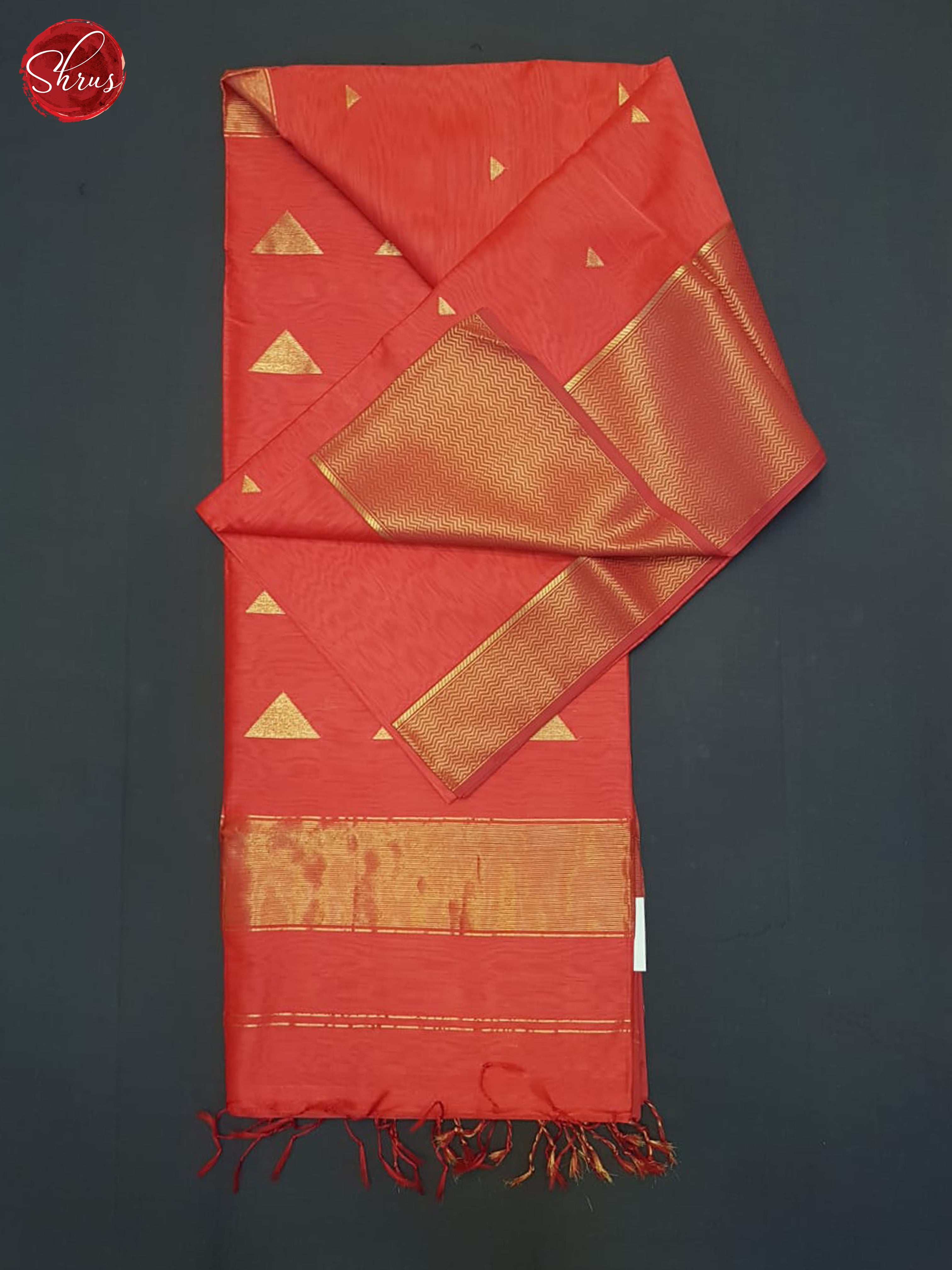Red(Single Tone) - Maheshwari silkcotton Saree - Shop on ShrusEternity.com