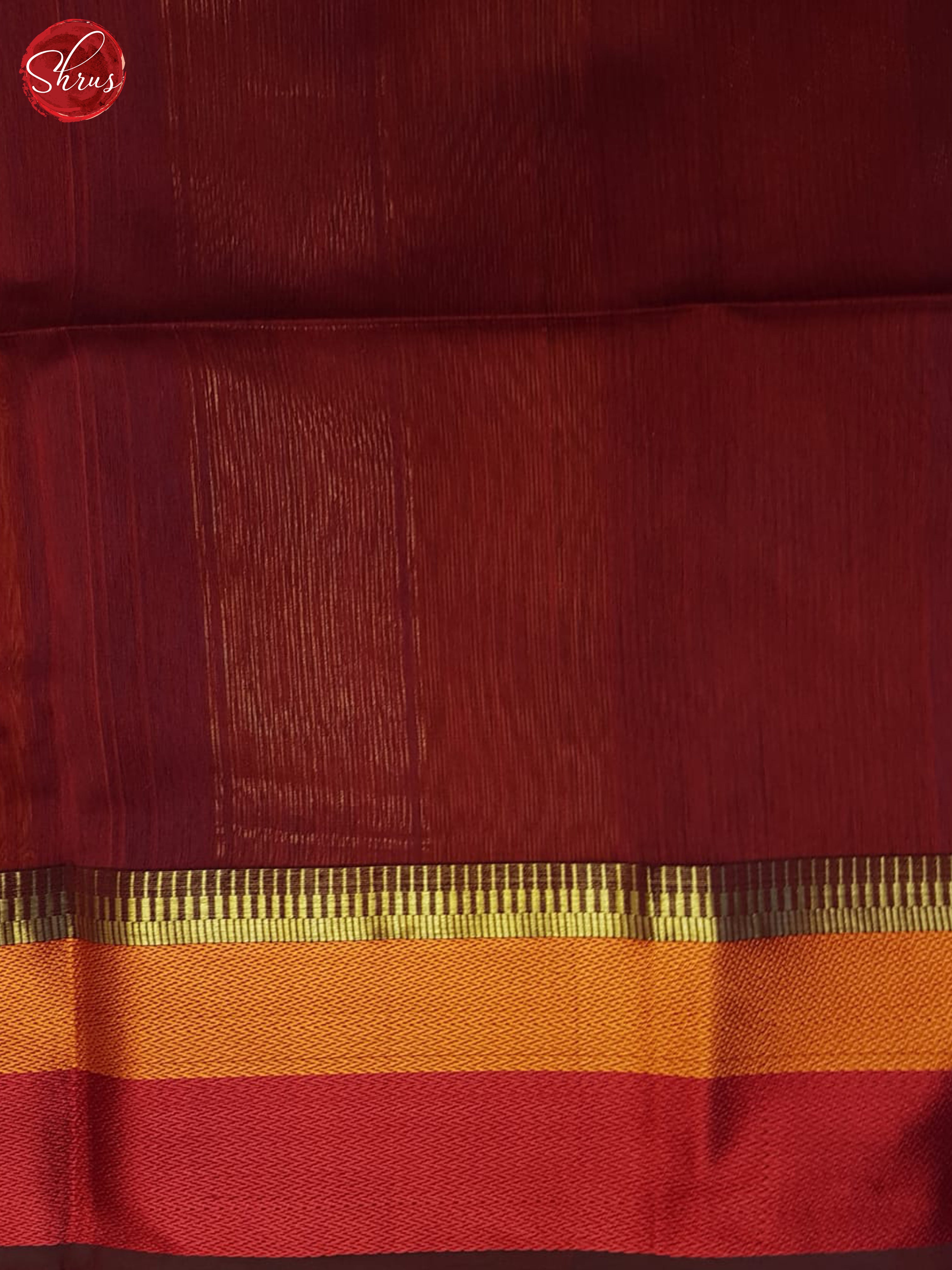 Blue And Arakku Maroon- Maheshwari Silk Cotton saree - Shop on ShrusEternity.com