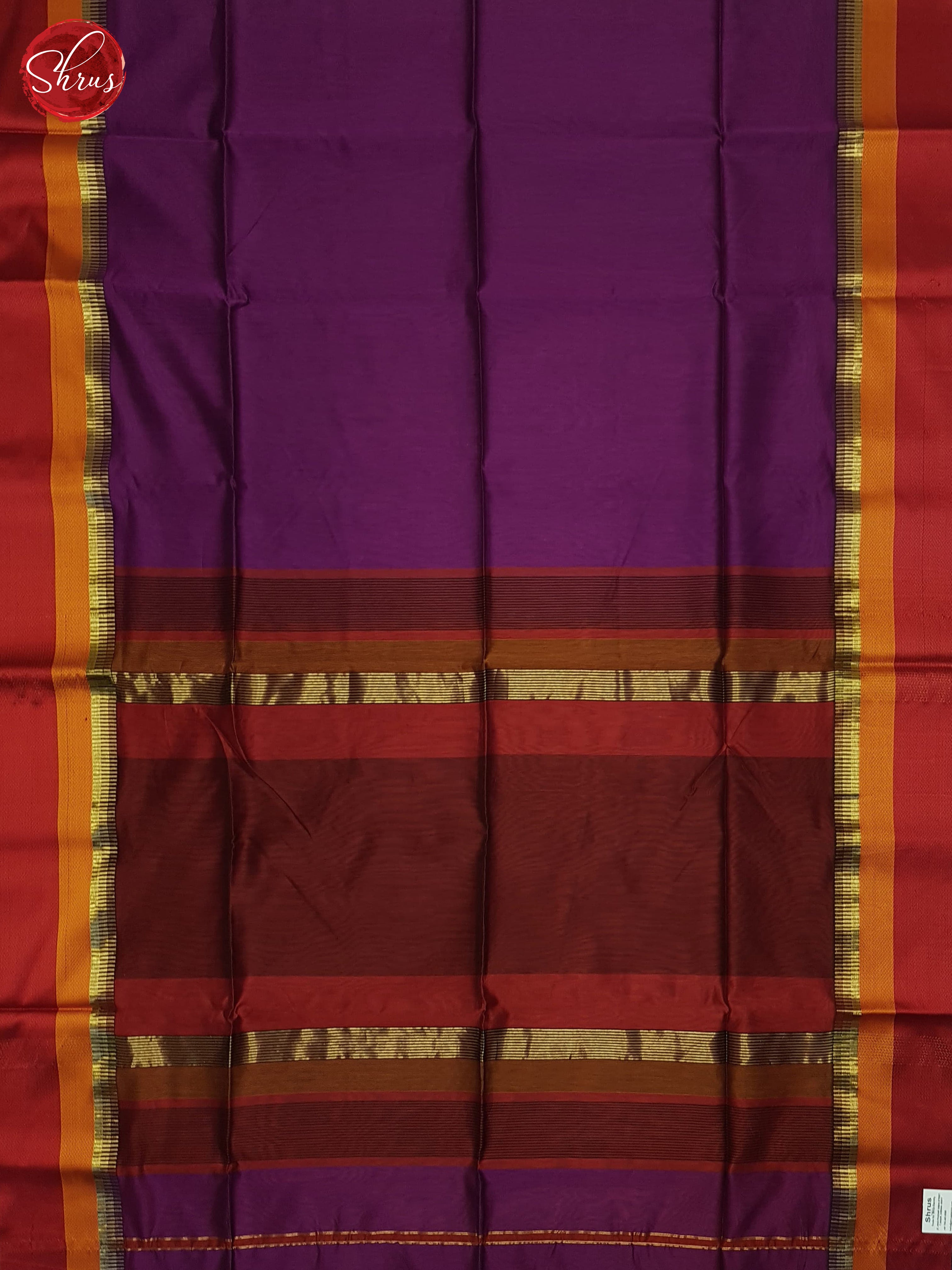 Violet And Maroon- Maheshwari Silk Cotton Saree - Shop on ShrusEternity.com