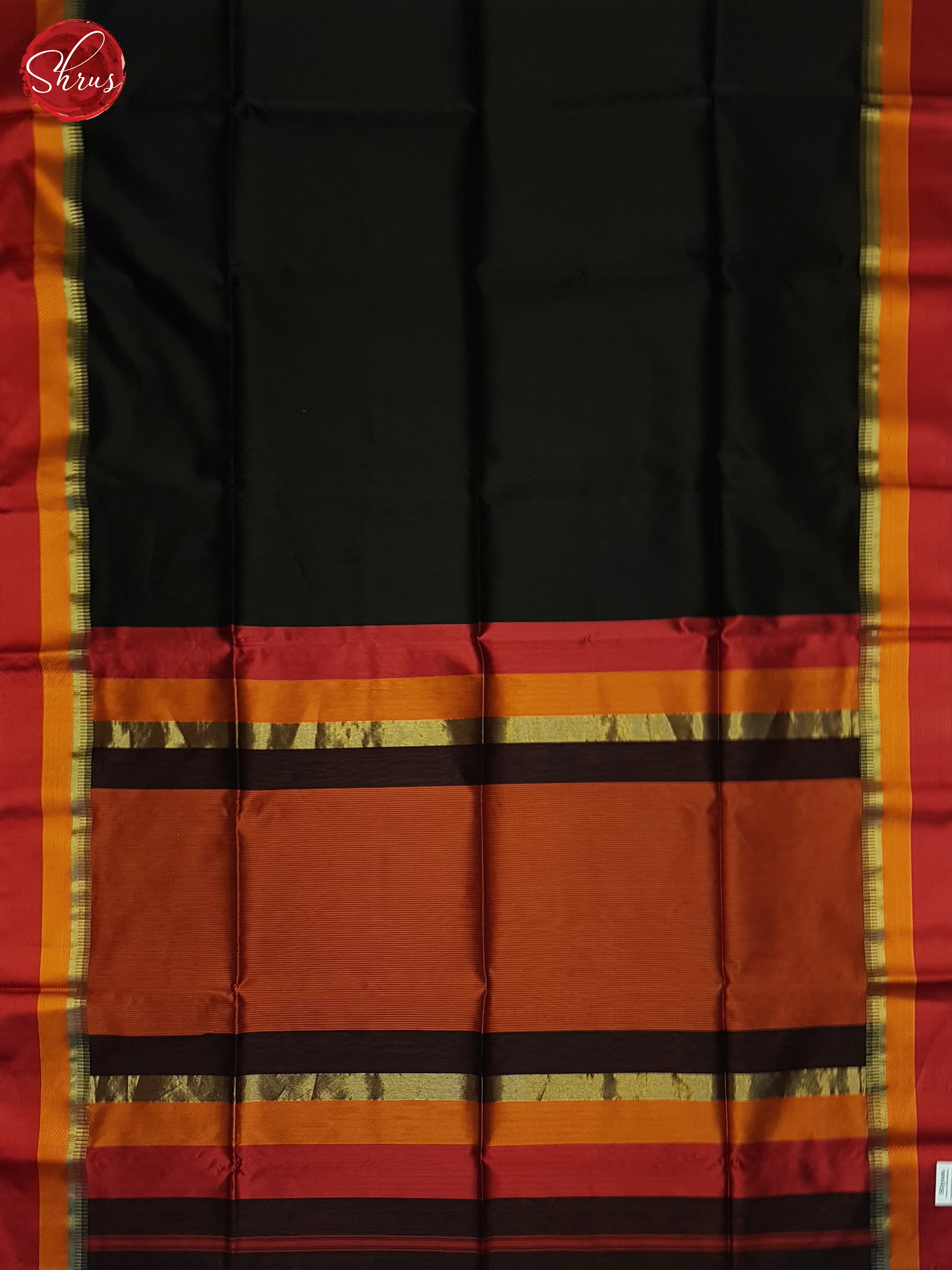 Black And Red- Maheshwari Silk Cotton Saree - Shop on ShrusEternity.com