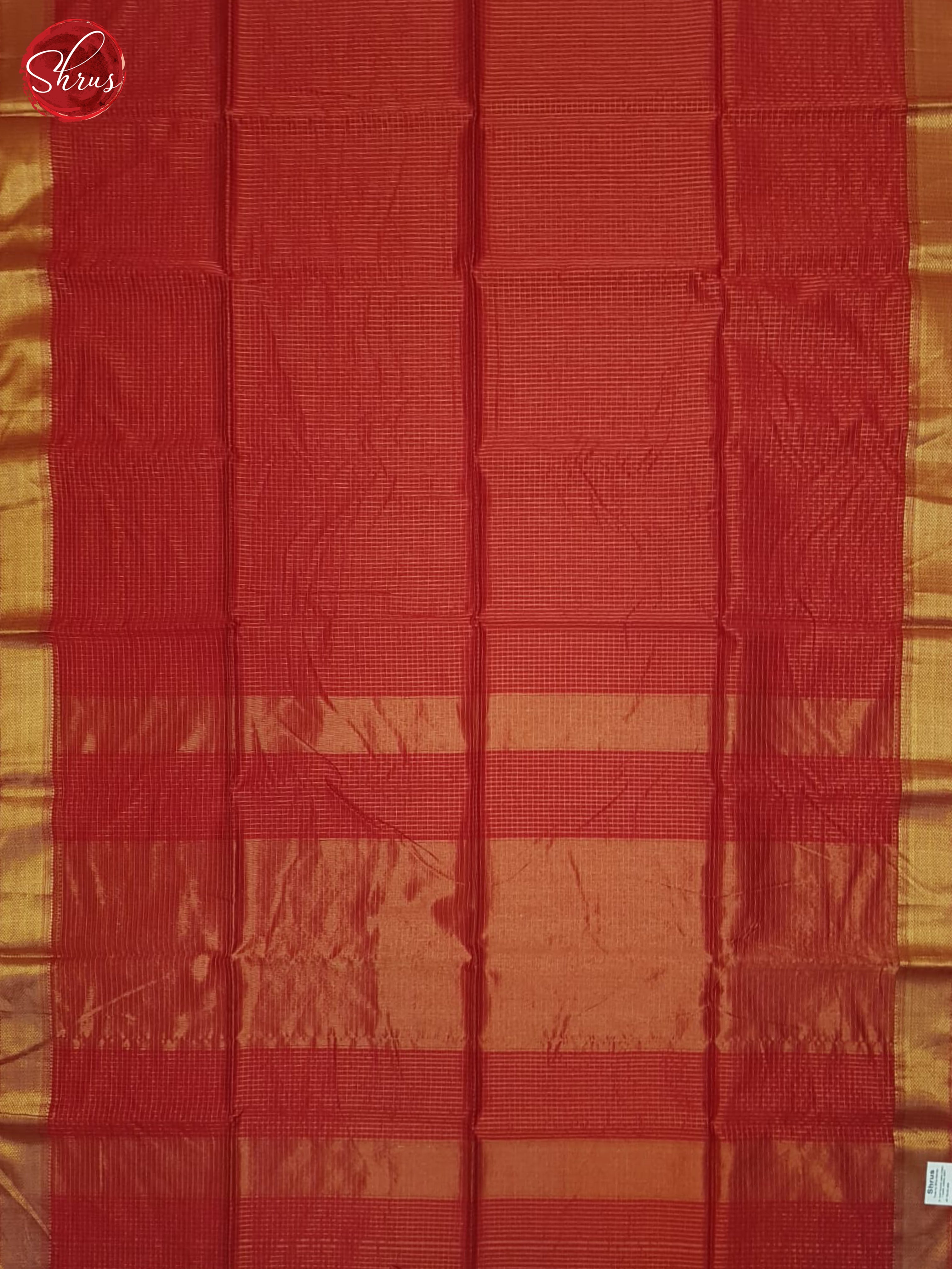 Red(Single Tone)- Maheshwari Silk Cotton Saree - Shop on ShrusEternity.com