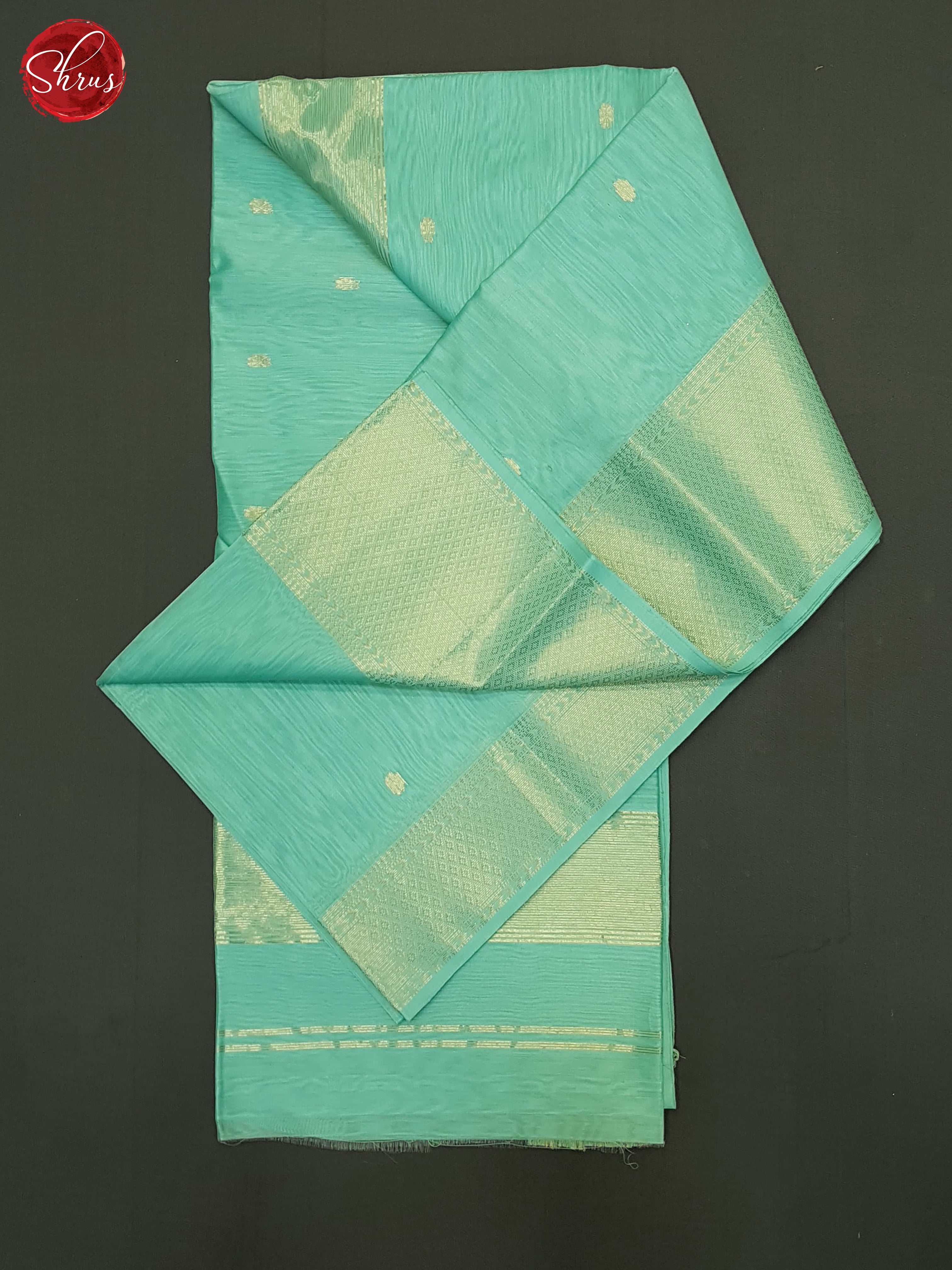 Pastel Blue(Single Tone)- Maheshwari Silk Cotton Saree - Shop on ShrusEternity.com