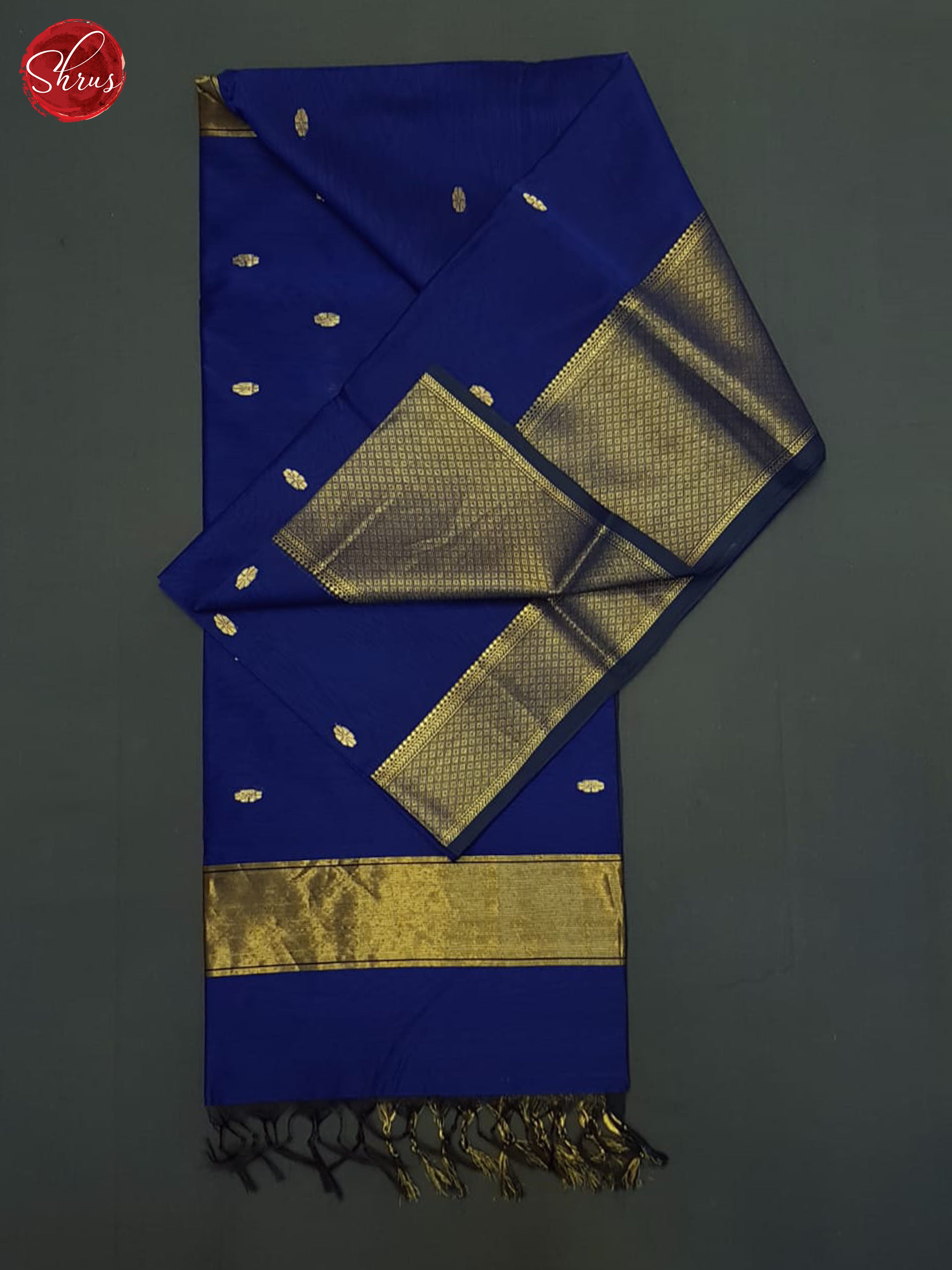 Blue(Single Tone) - Maheshwari silkcotton Saree - Shop on ShrusEternity.com