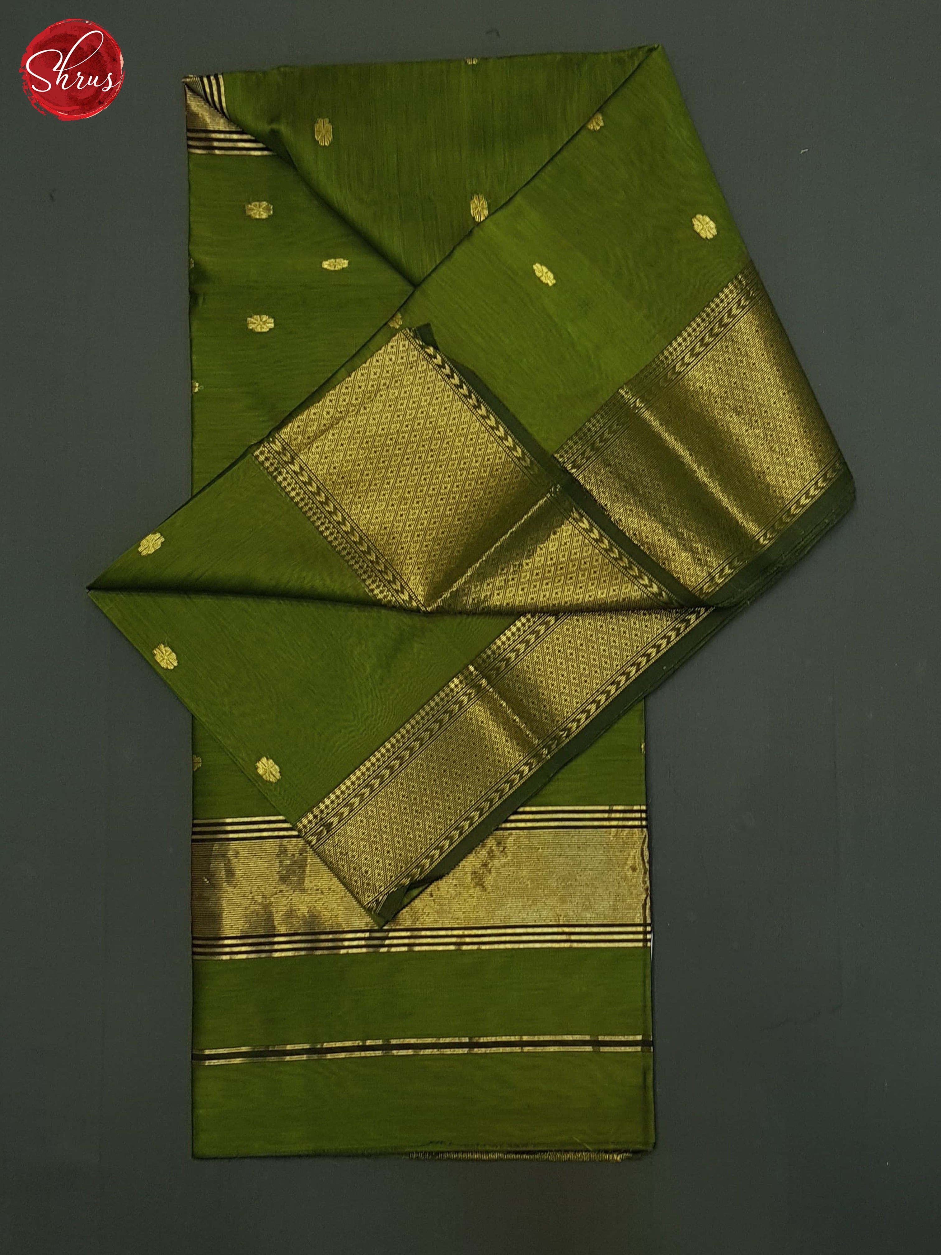 Green(Single Tone)- Maheshwari Silk Cotton Saree - Shop on ShrusEternity.com