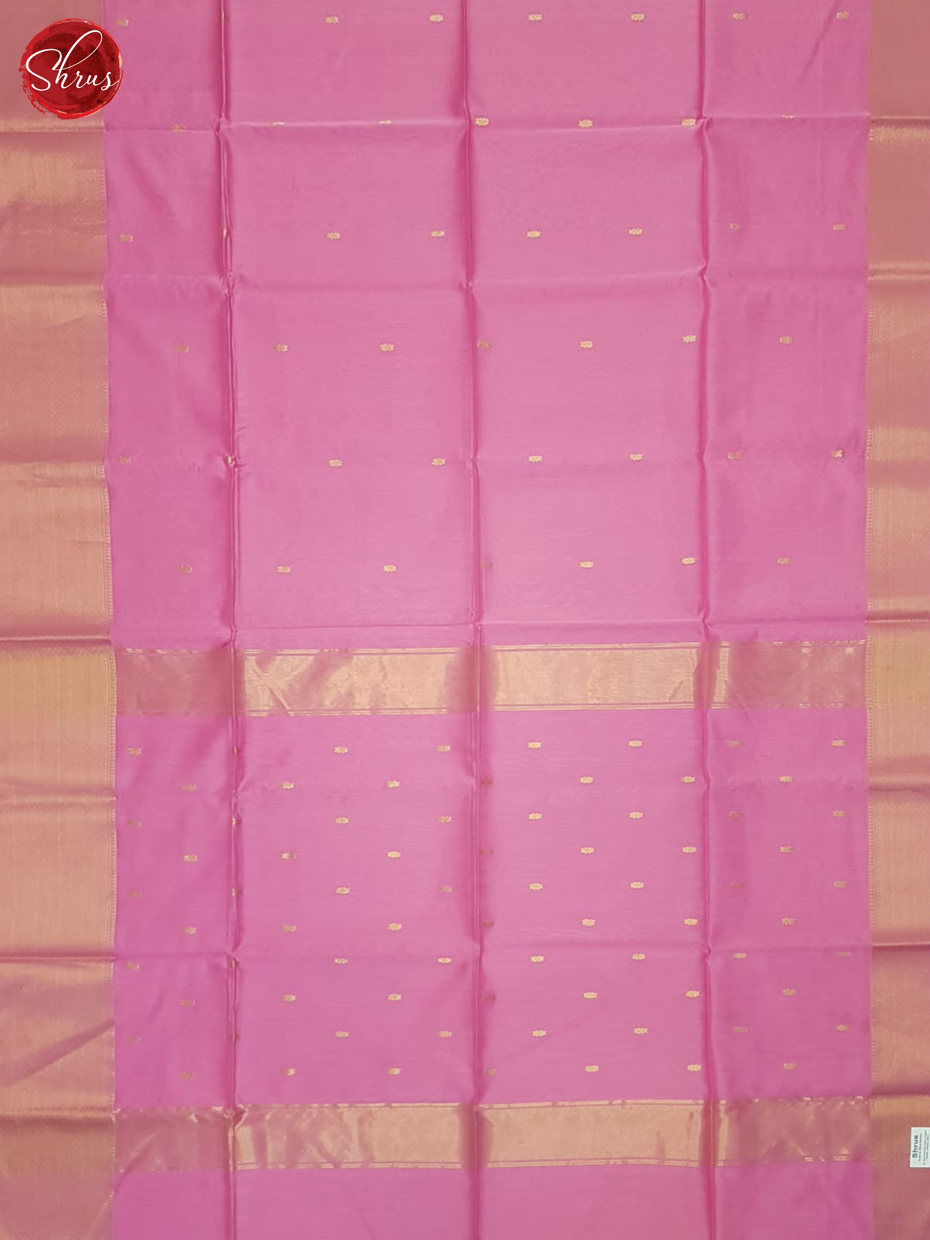 Pink(Single Tone) - Maheshwari silkcotton Saree - Shop on ShrusEternity.com