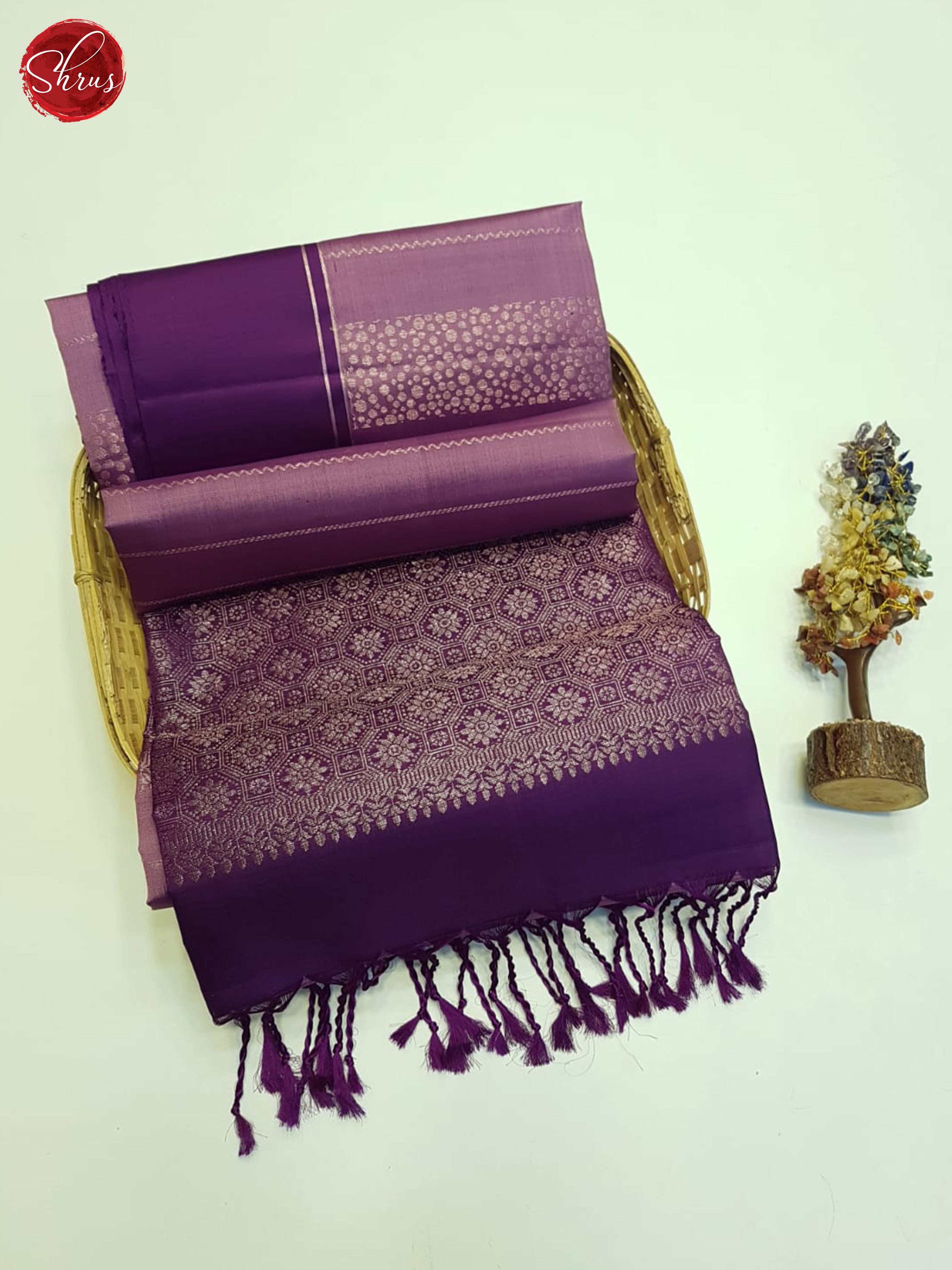 Dusty Lavender And Purple- Soft Silk Saree - Shop on ShrusEternity.com