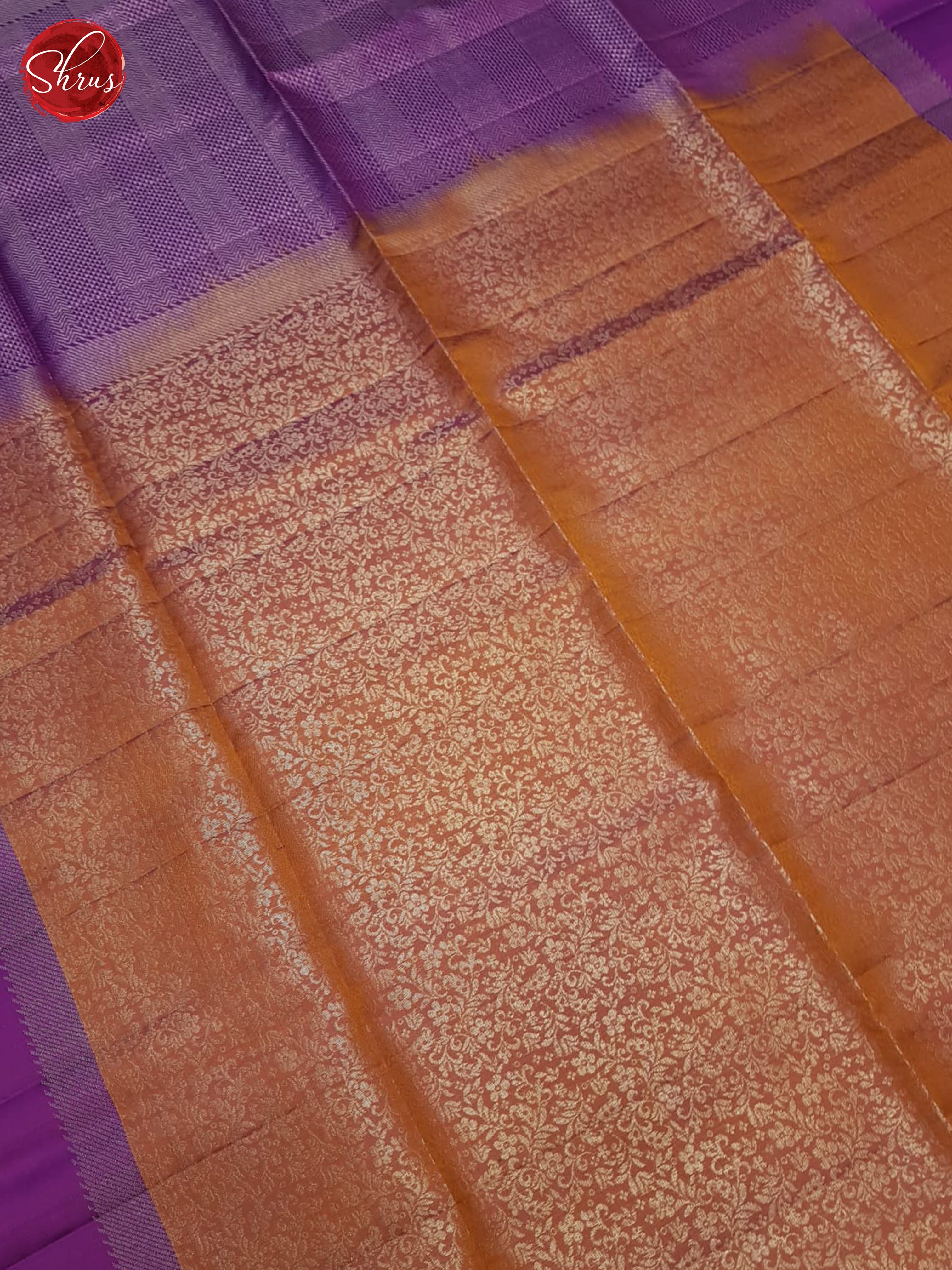 Brick And Purple- Soft Silk Saree - Shop on ShrusEternity.com