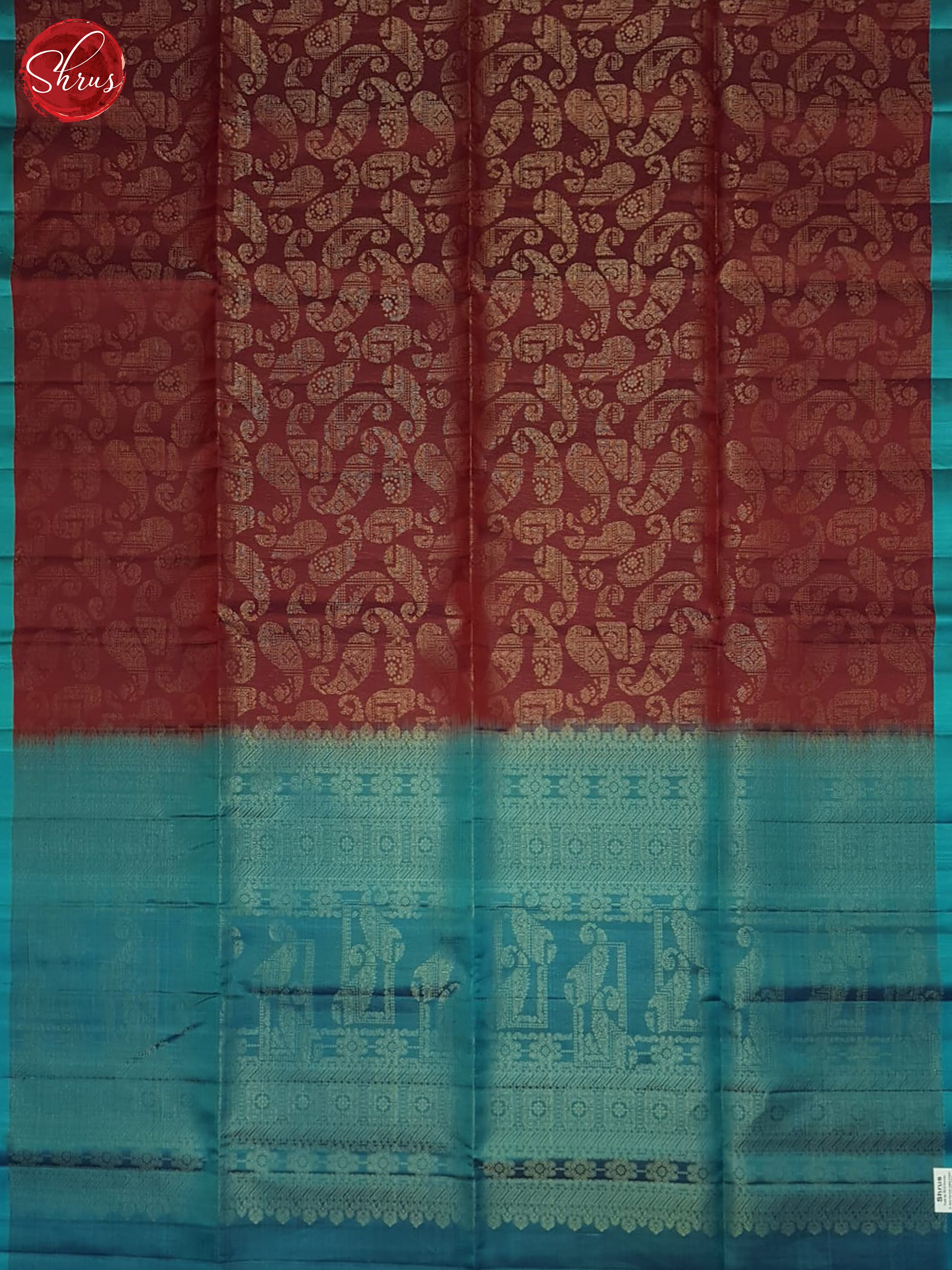 Maroon And Blue- Soft Silk Saree-2