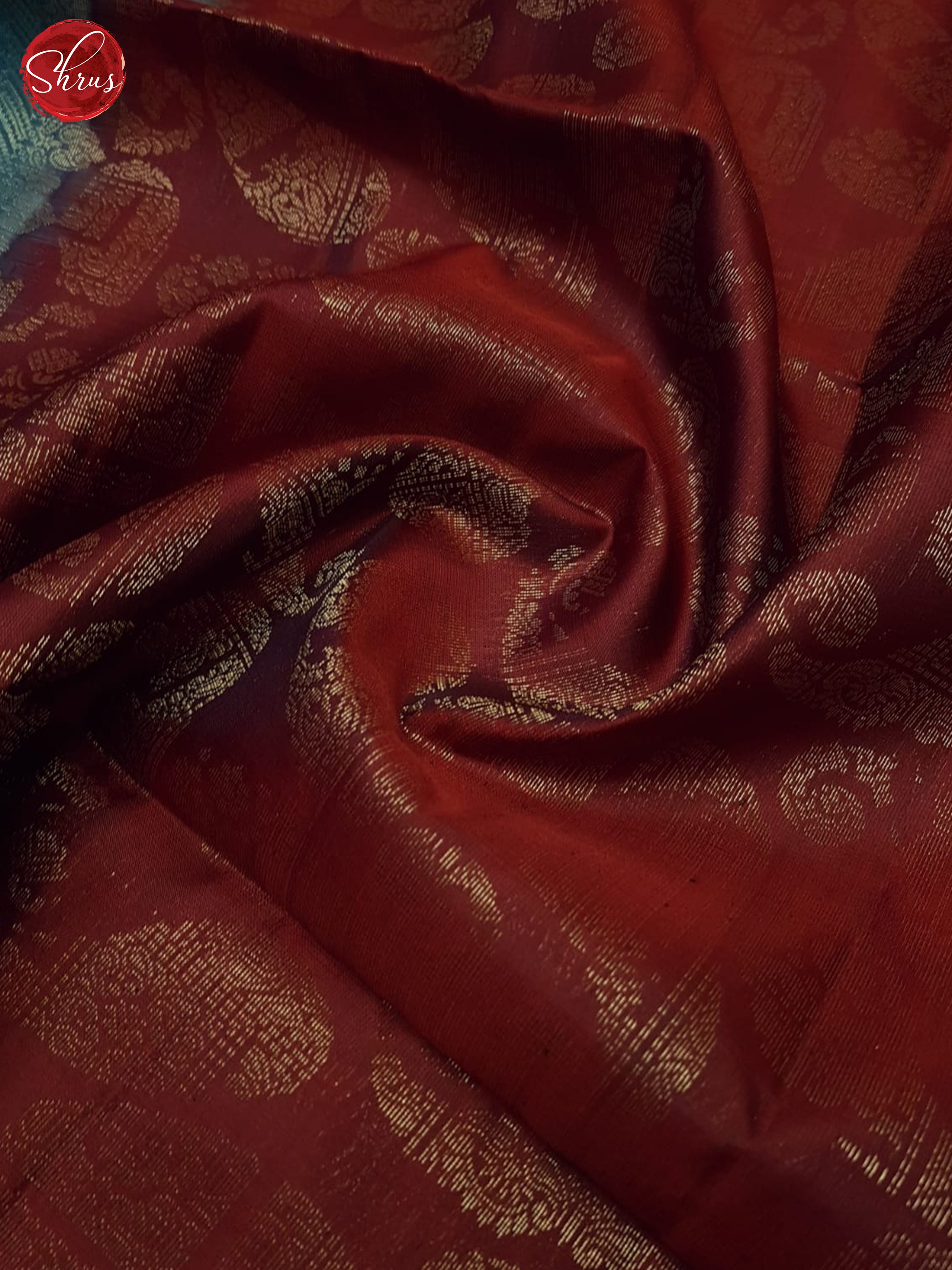 Maroon And Blue- Soft Silk Saree-4