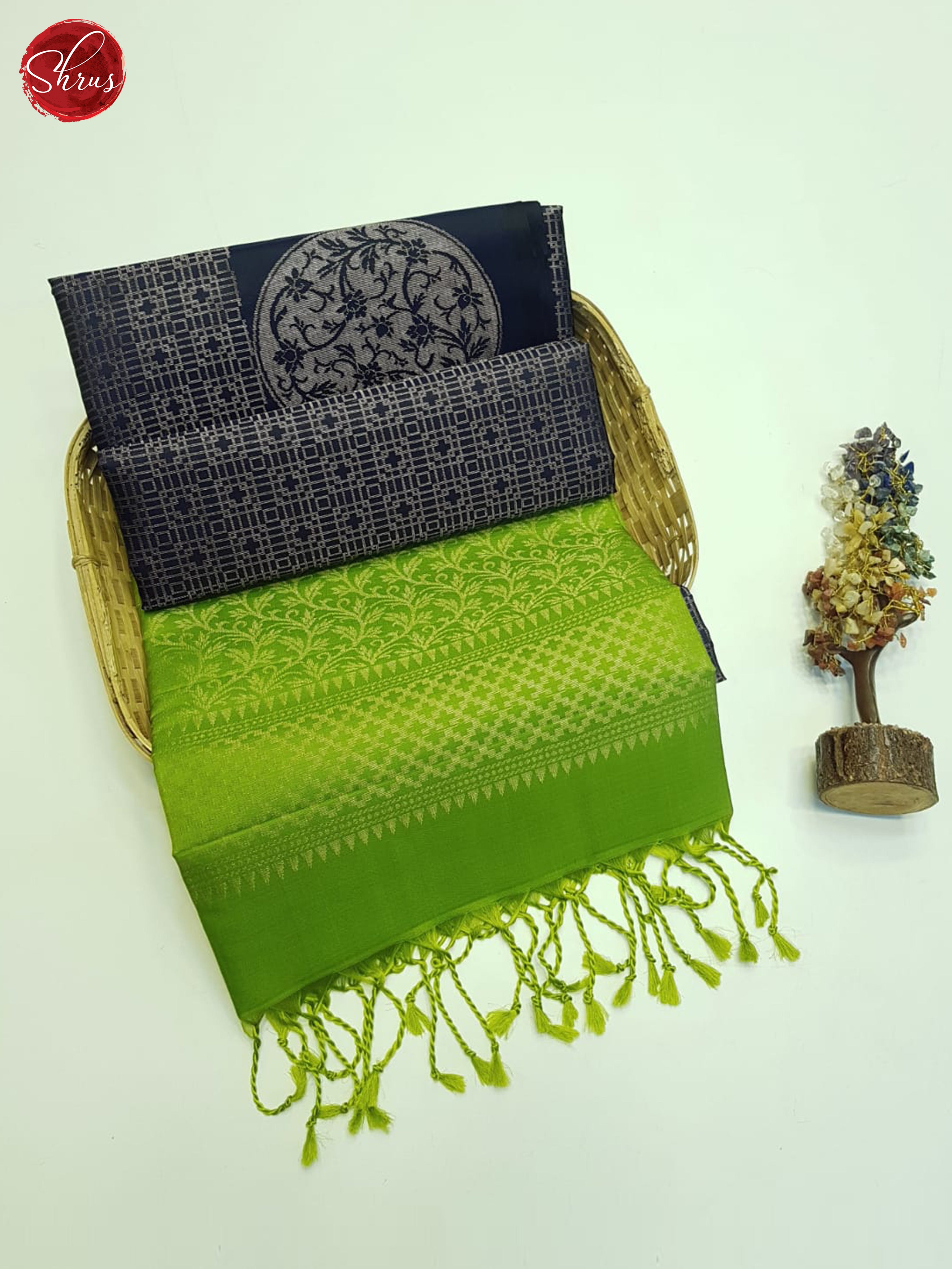 Blue And Green- Soft Silk Saree - Shop on ShrusEternity.com