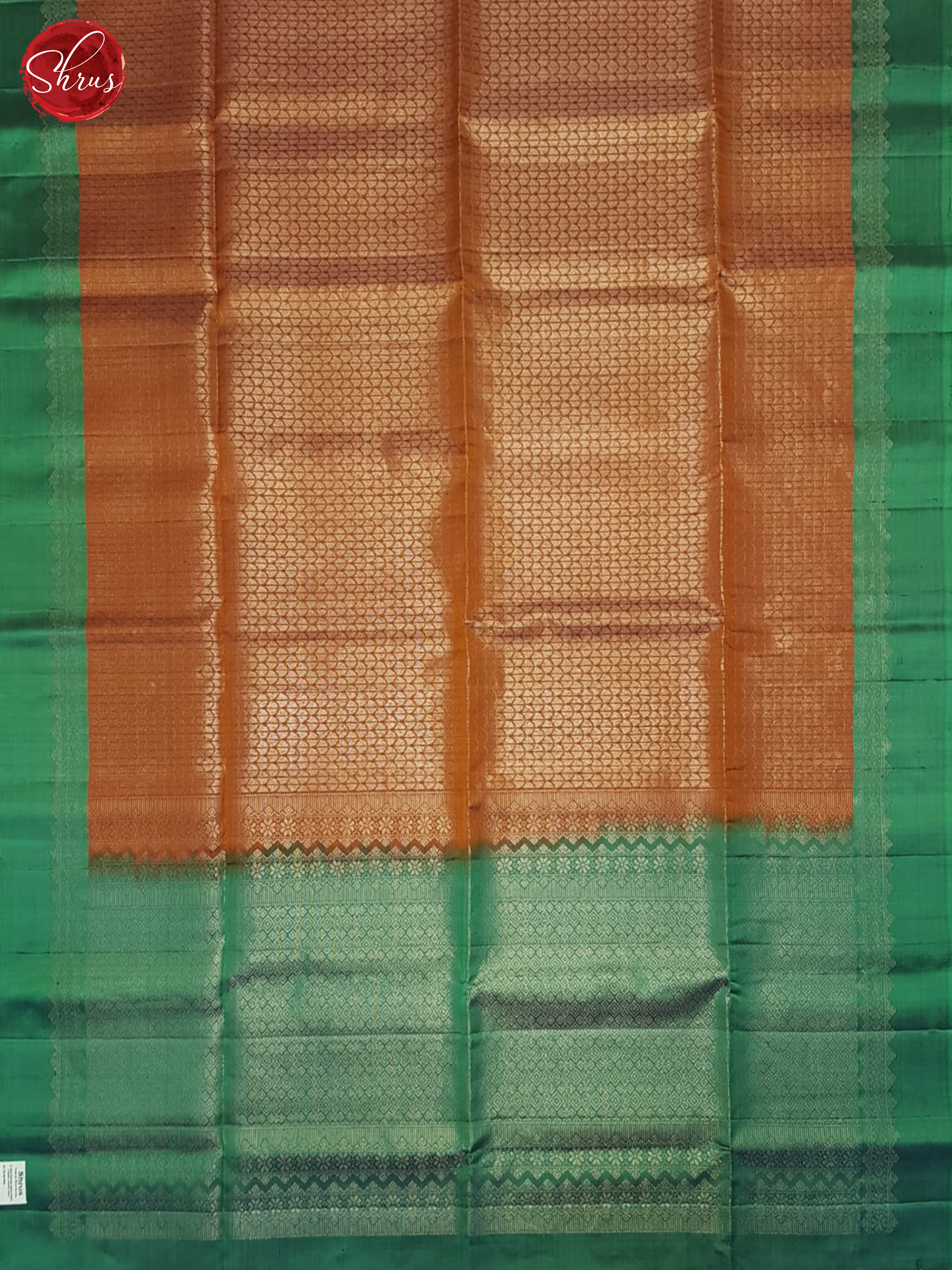 Brick And Green- Soft Silk Saree - Shop on ShrusEternity.com