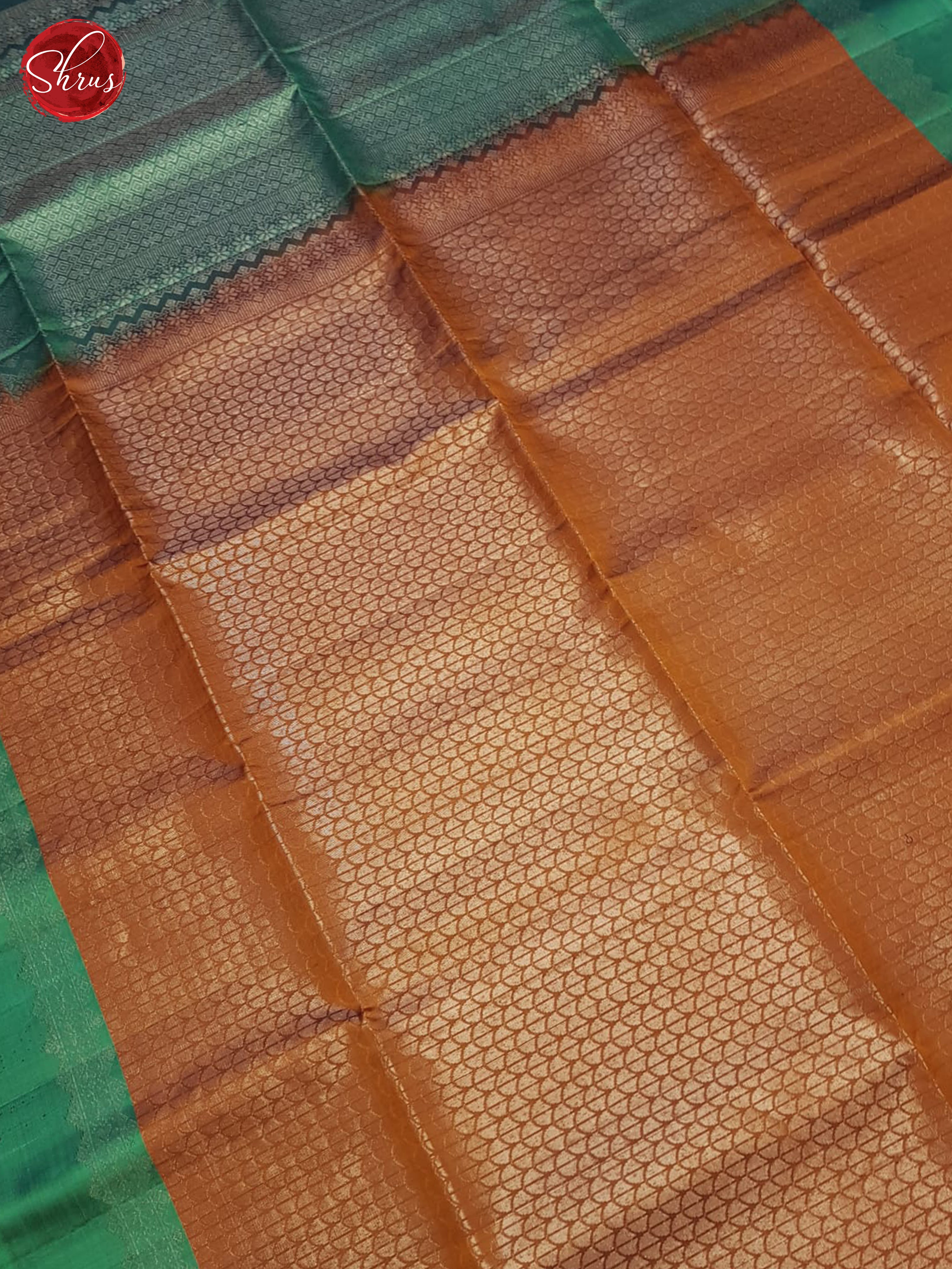 Brick And Green- Soft Silk Saree - Shop on ShrusEternity.com