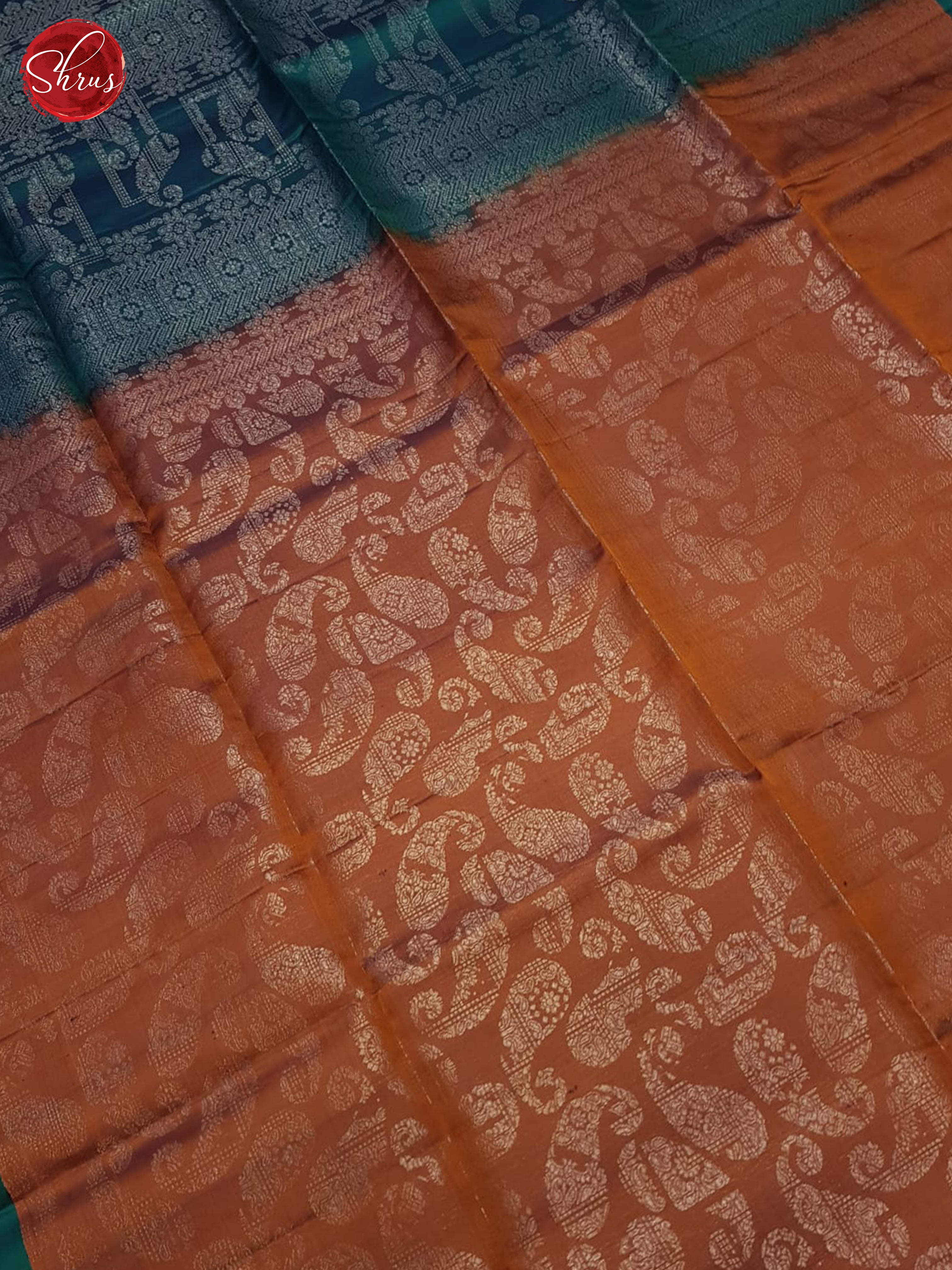Brick And Green- Soft Silk Saree - Shop on ShrusEternity.com