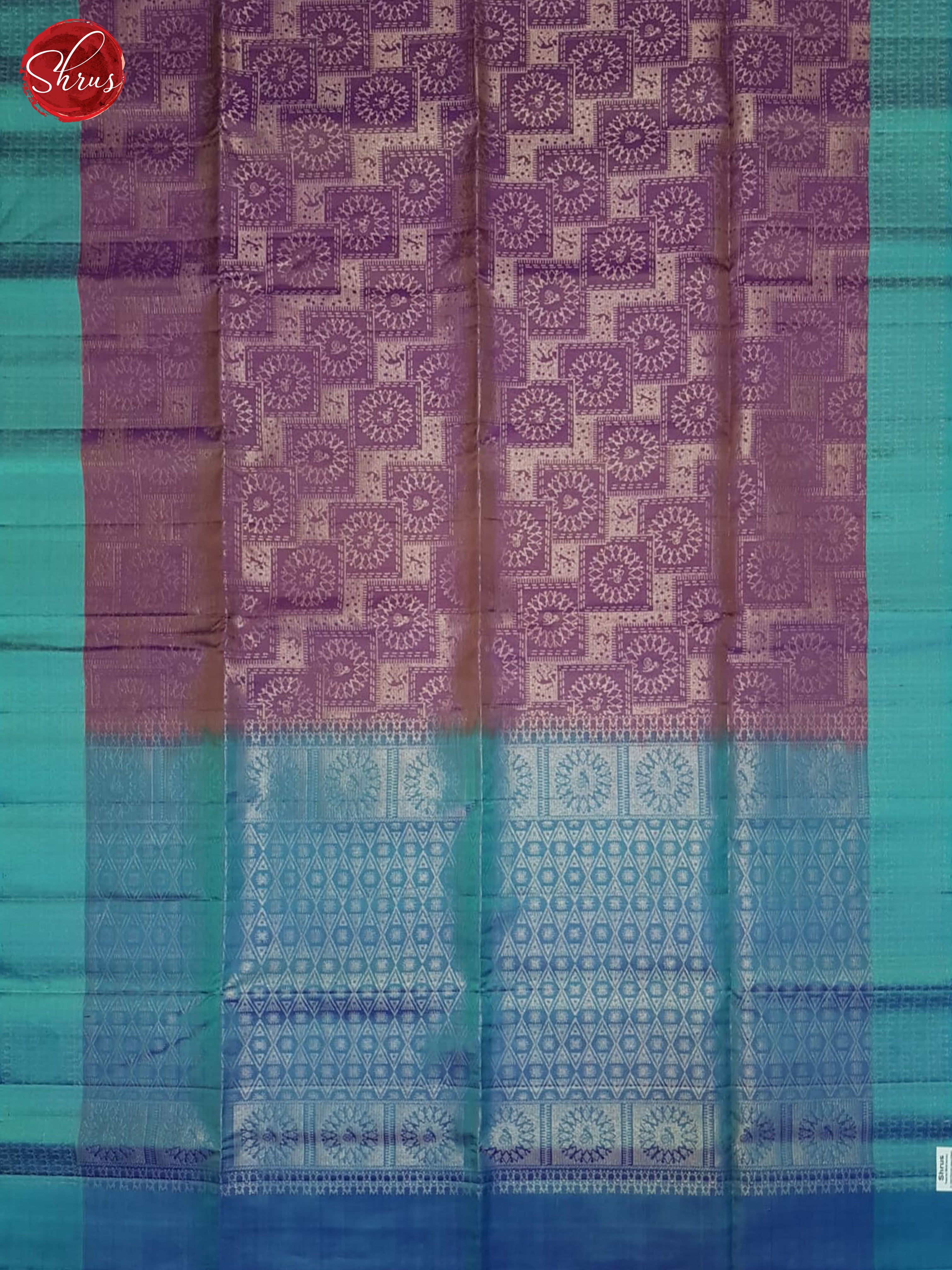 Dusty Purple And Blue- Soft Silk Saree - Shop on ShrusEternity.com