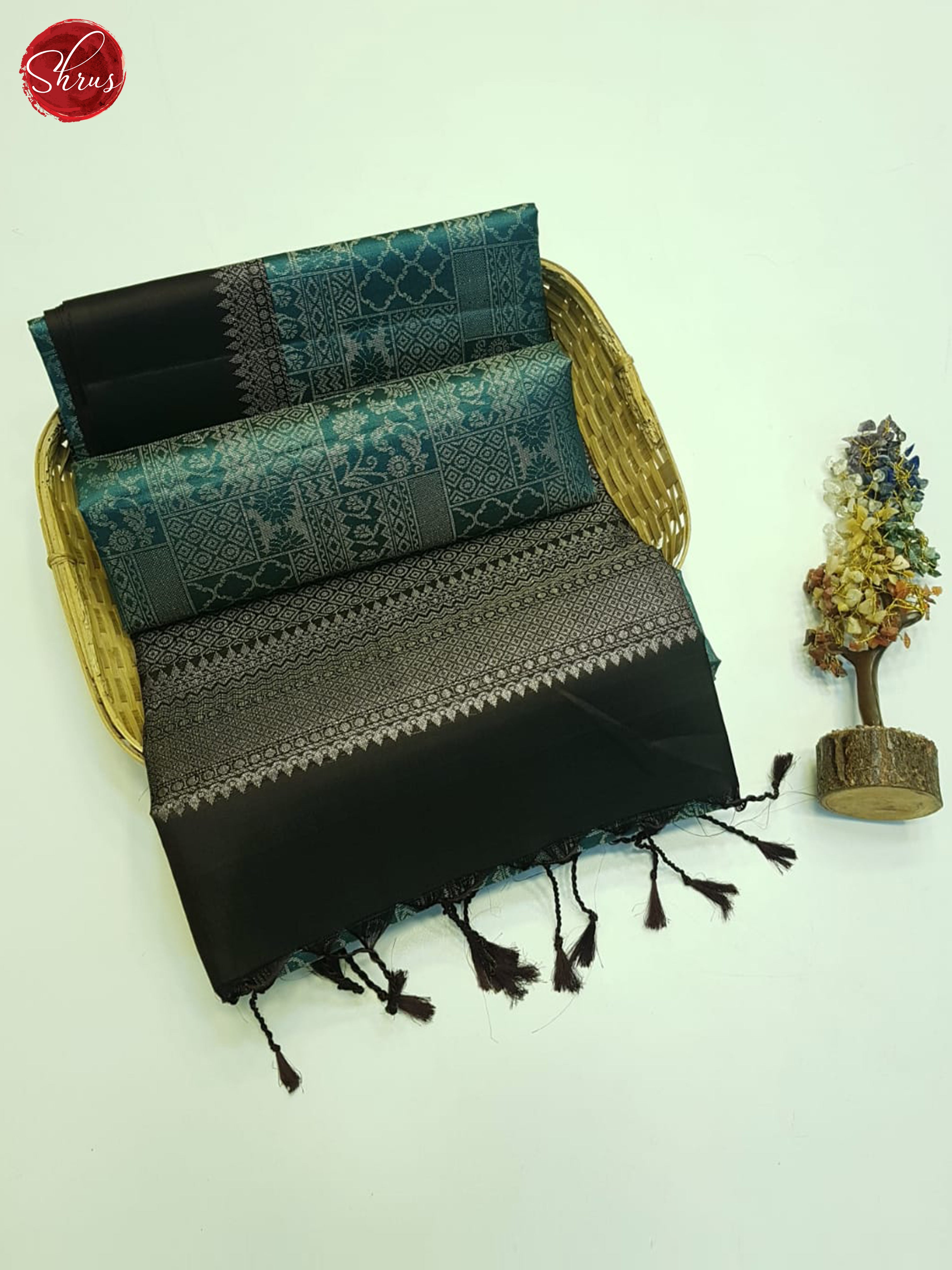 Blue And Brown- Soft Silk Saree - Shop on ShrusEternity.com