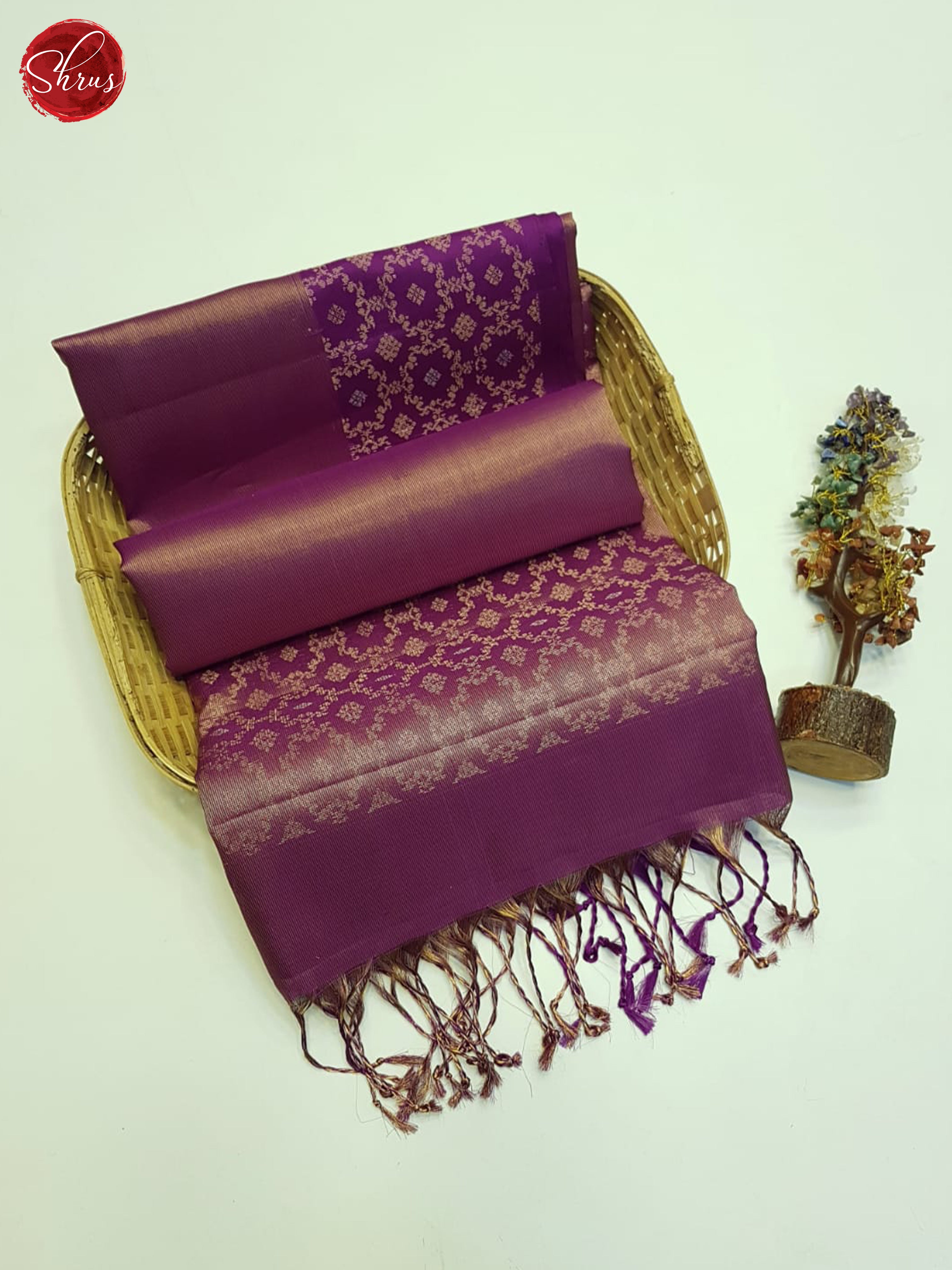 Gold Shaded Purple- Soft Silk Saree - Shop on ShrusEternity.com