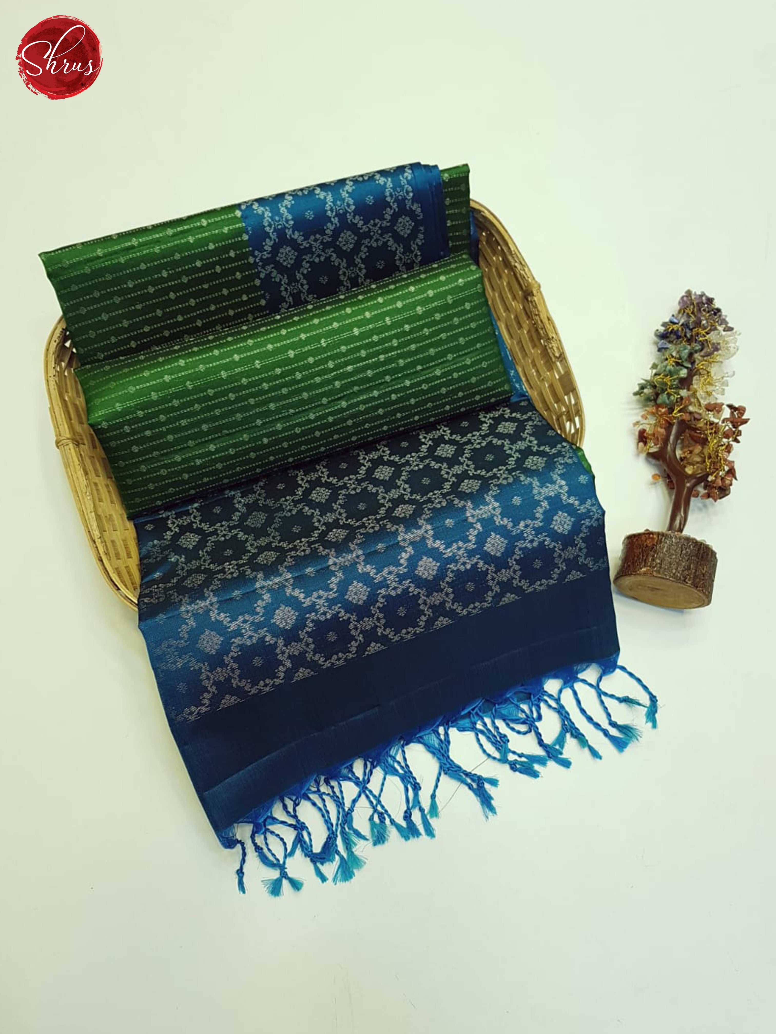 Green And Blue- Soft Silk Saree - Shop on ShrusEternity.com